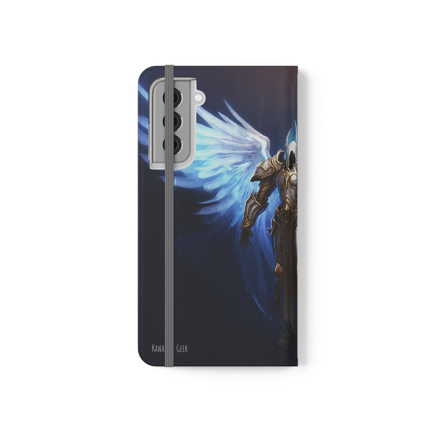 Archangel Flip Phone Case: Ethereal Wings & Sword Design