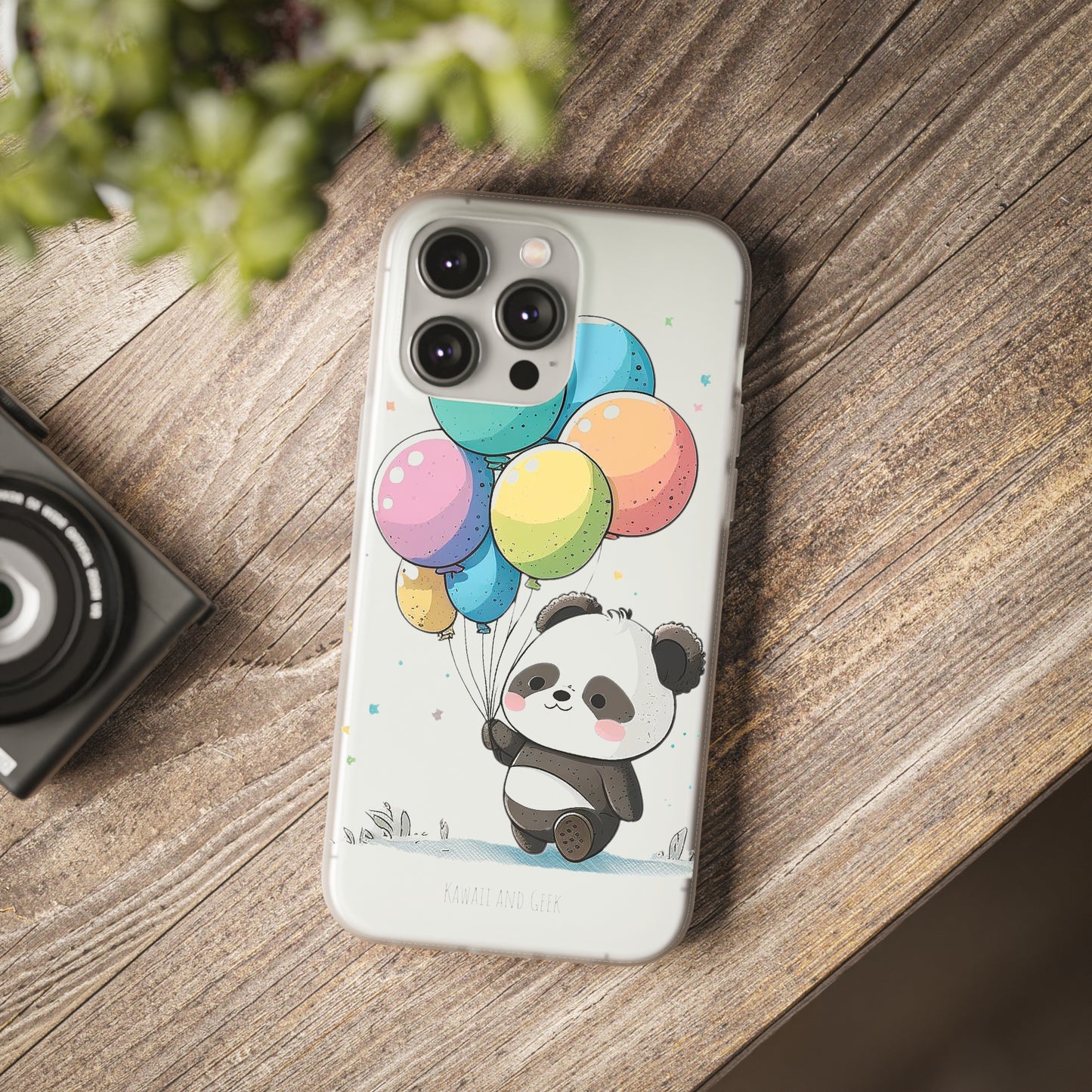 Cute Panda with Balloons flexi Smartphone Case - Add Some Adorable and Protective Style to Your Device