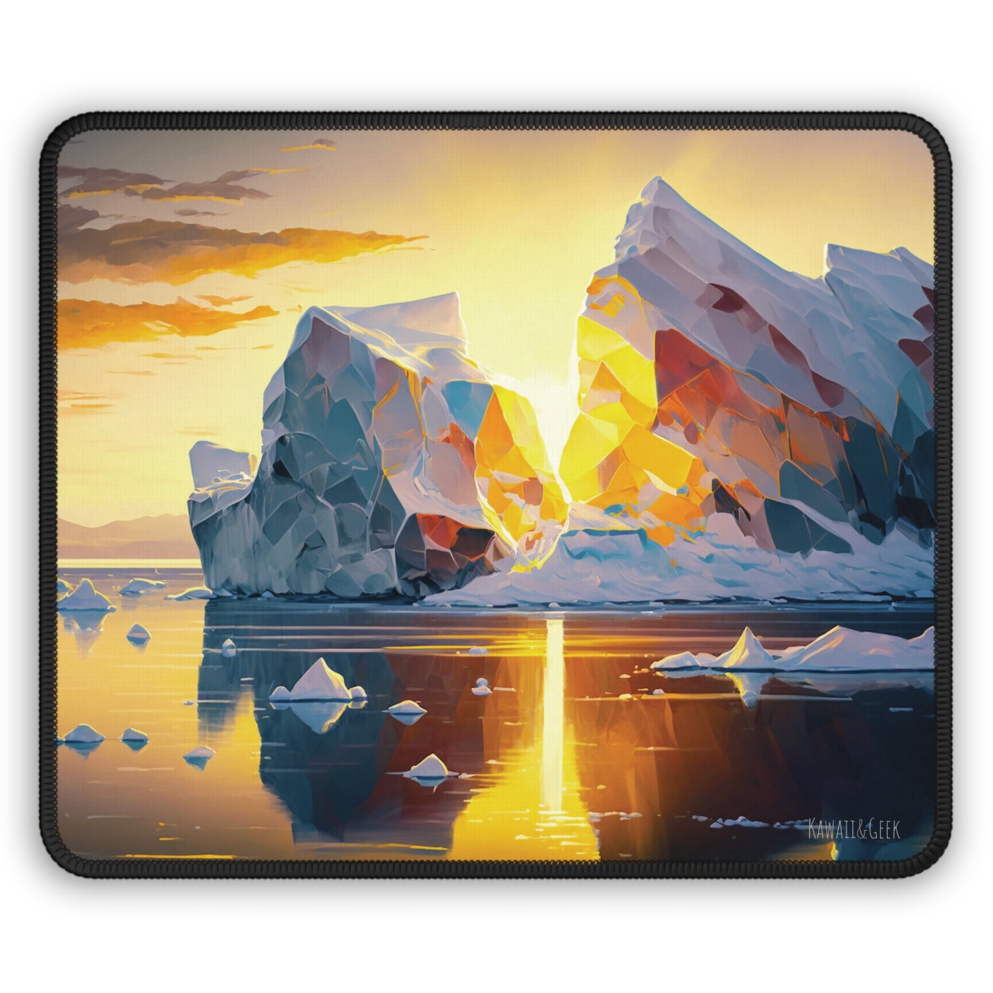 Arctic Sunset Gaming Mouse Pad with Iceberg Reflection