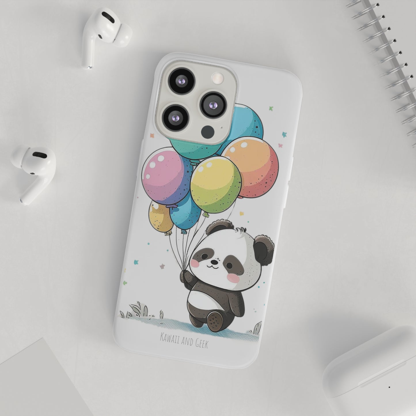 Cute Panda with Balloons flexi Smartphone Case - Add Some Adorable and Protective Style to Your Device