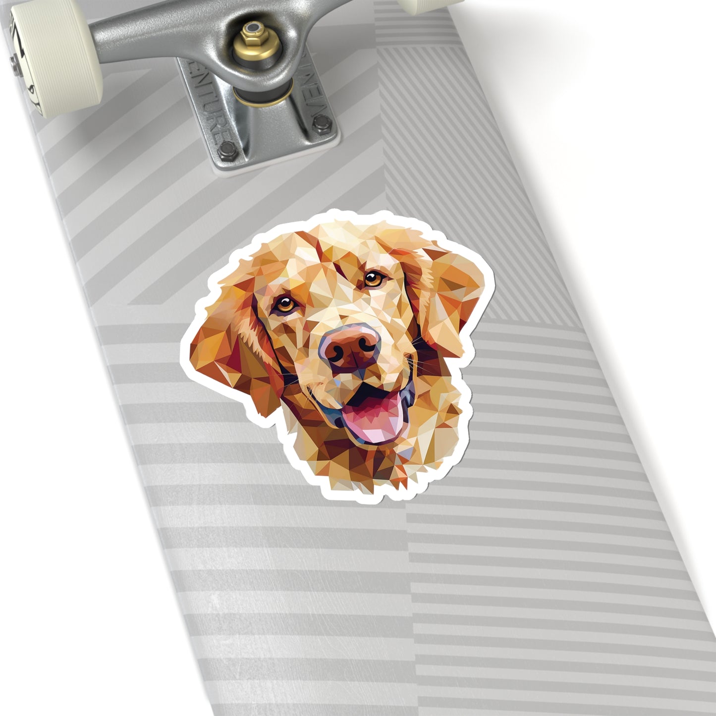 Golden Retriever Geometric Sticker - Embrace Canine Charm