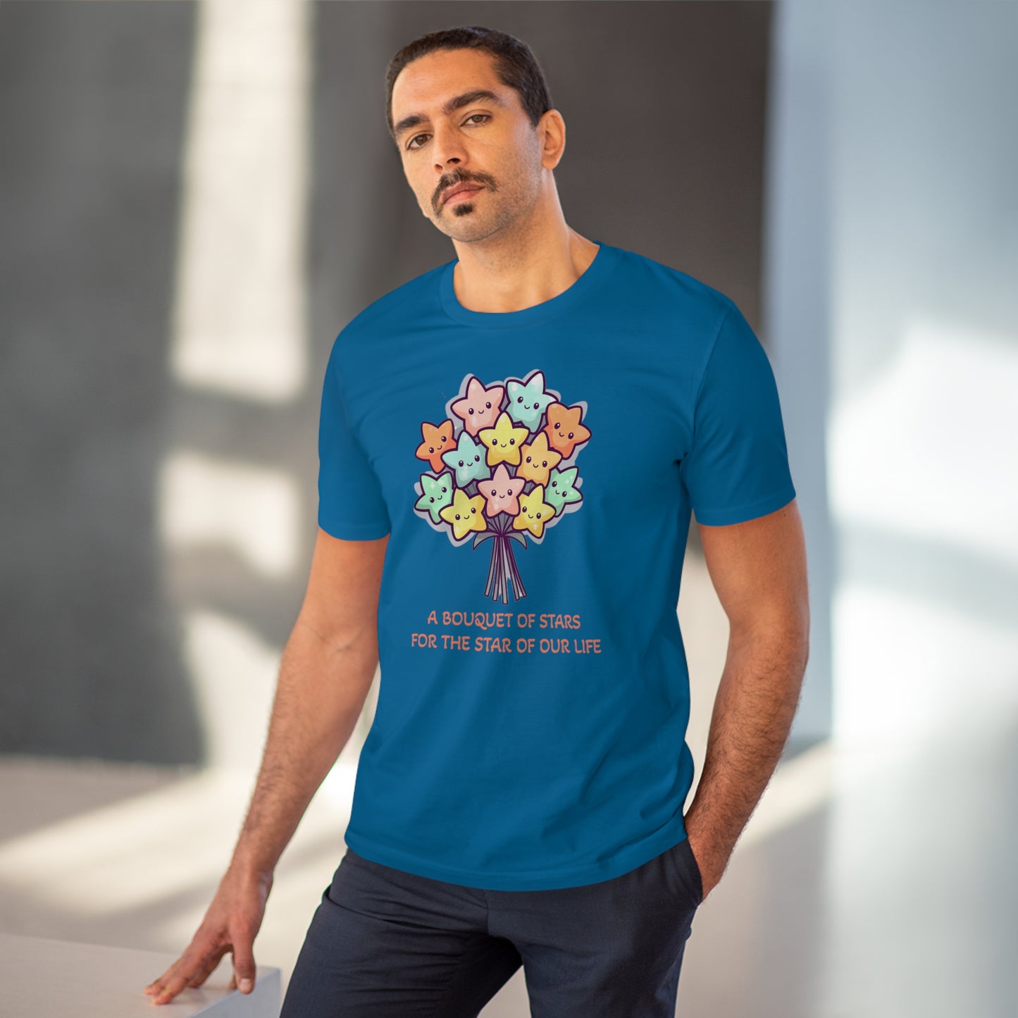 Bouquet of Stars for the Star of Our Life -  Unisex Eco-Friendly T-Shirt - Father's and Mother's Day Special