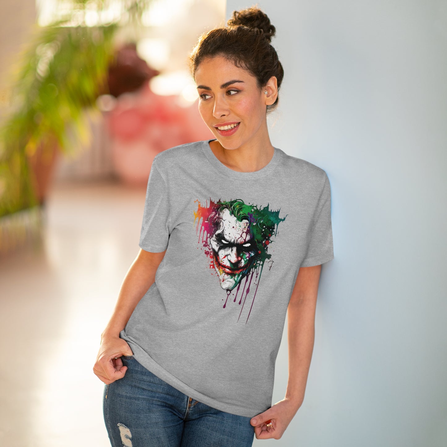 The Joker T-shirt in Watercolor Style, Unisex and Eco-Friendly - Make a Statement with Unique Artistic Design