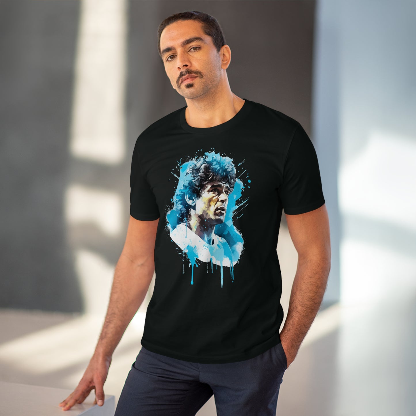 Diego Maradona Eco-Friendly T-shirt : Ethereal Watercolor