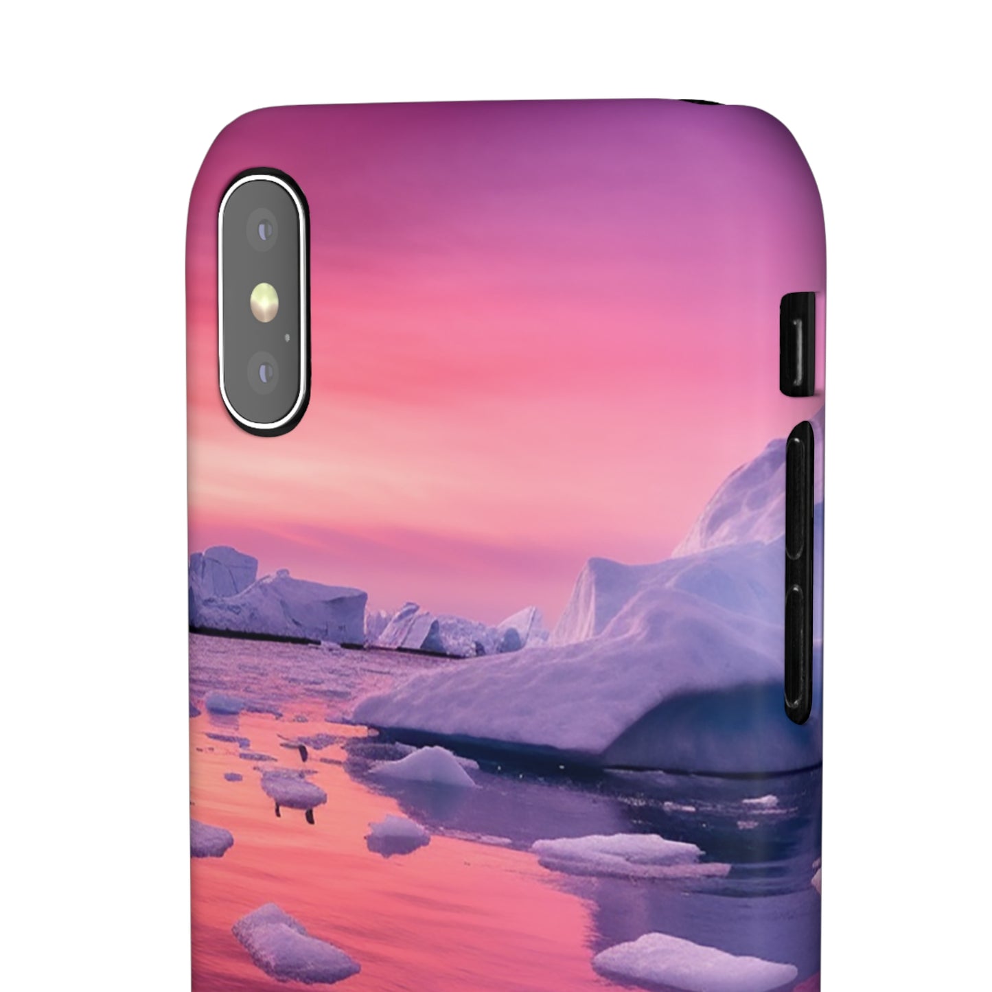 Pinky Arctic Landscape at Sunset Phone Case - Capture the Serenity of Nature on Your Device