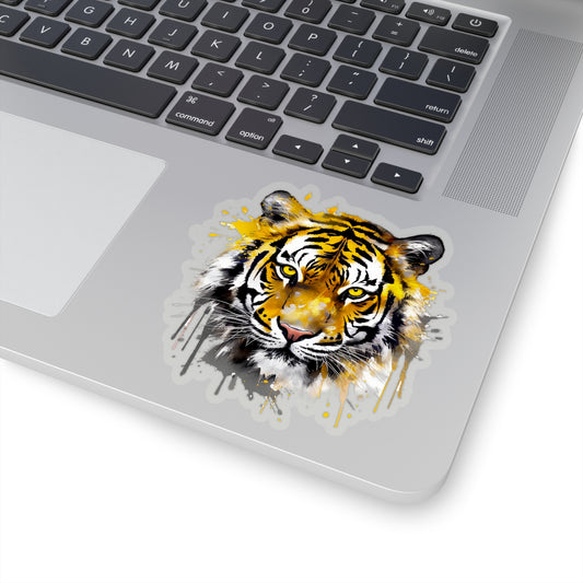 Tiger in Watercolor Style Sticker - Add a Touch of Wild Elegance to Your Tech