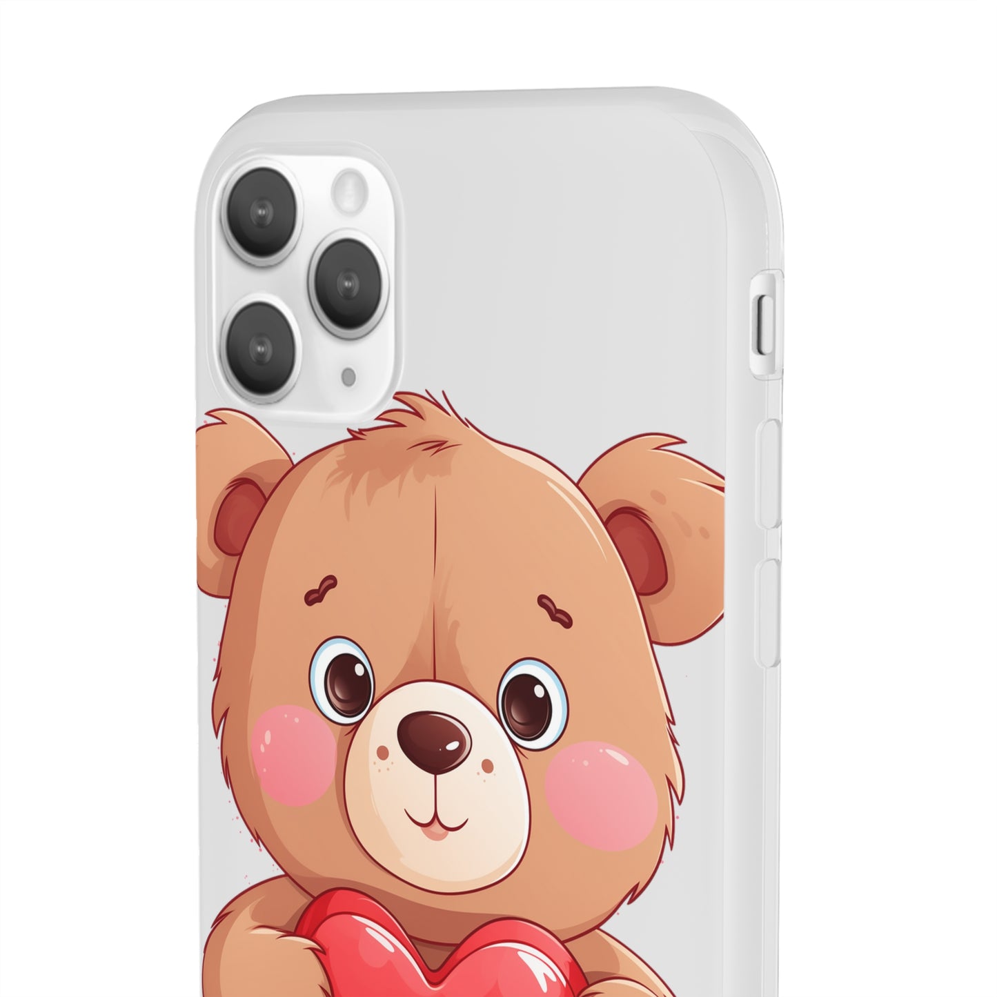 Teddy Bear Heart Phone Case - Flexi & Semi-Transparent - Valentine's Day