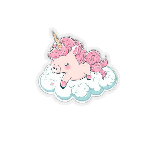 Cute Unicorn Sleeping Sticker - Add Some Whimsy and Fantasy to Your Tech