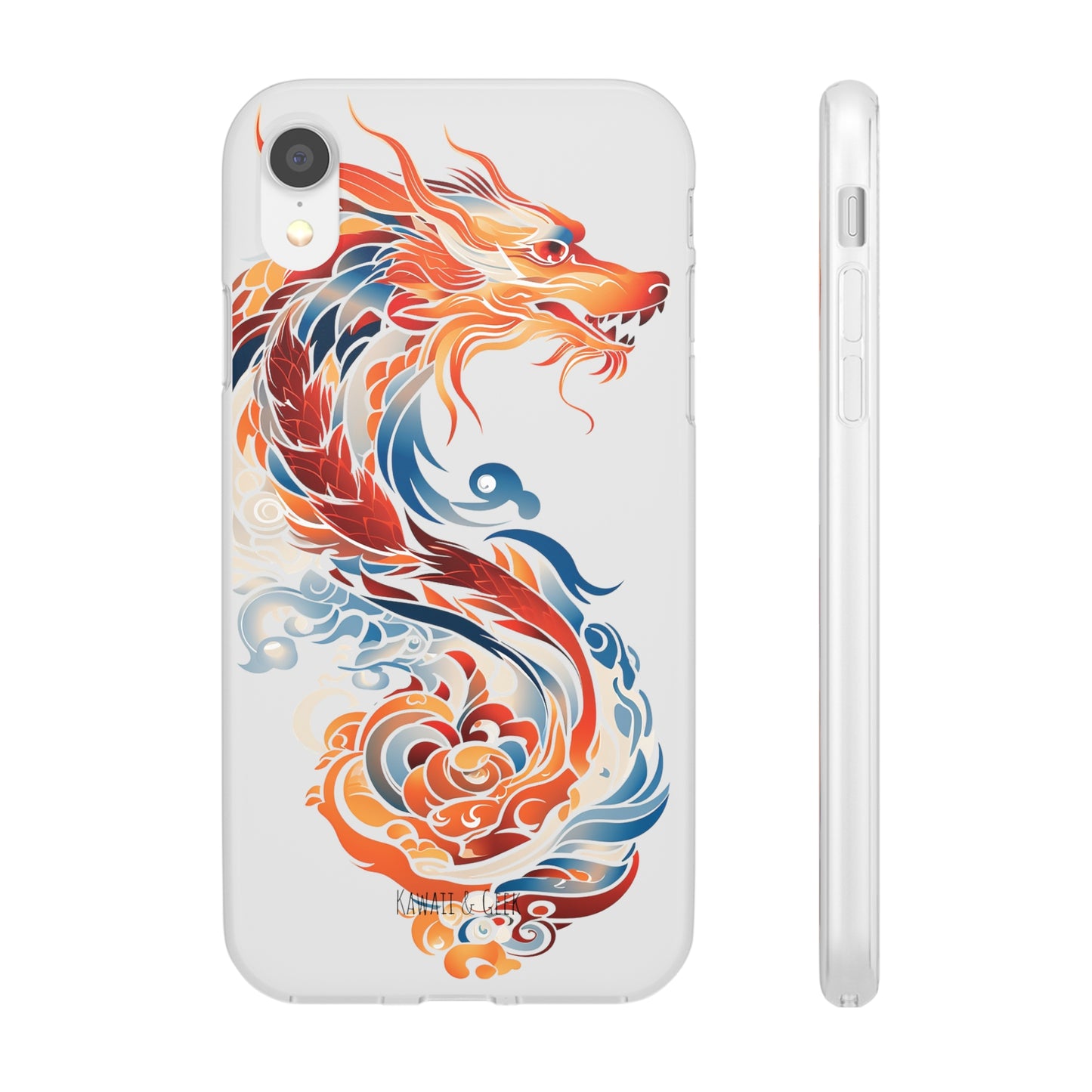 Elegant Chinese Ink Dragon Flexi Transparent Phone Case