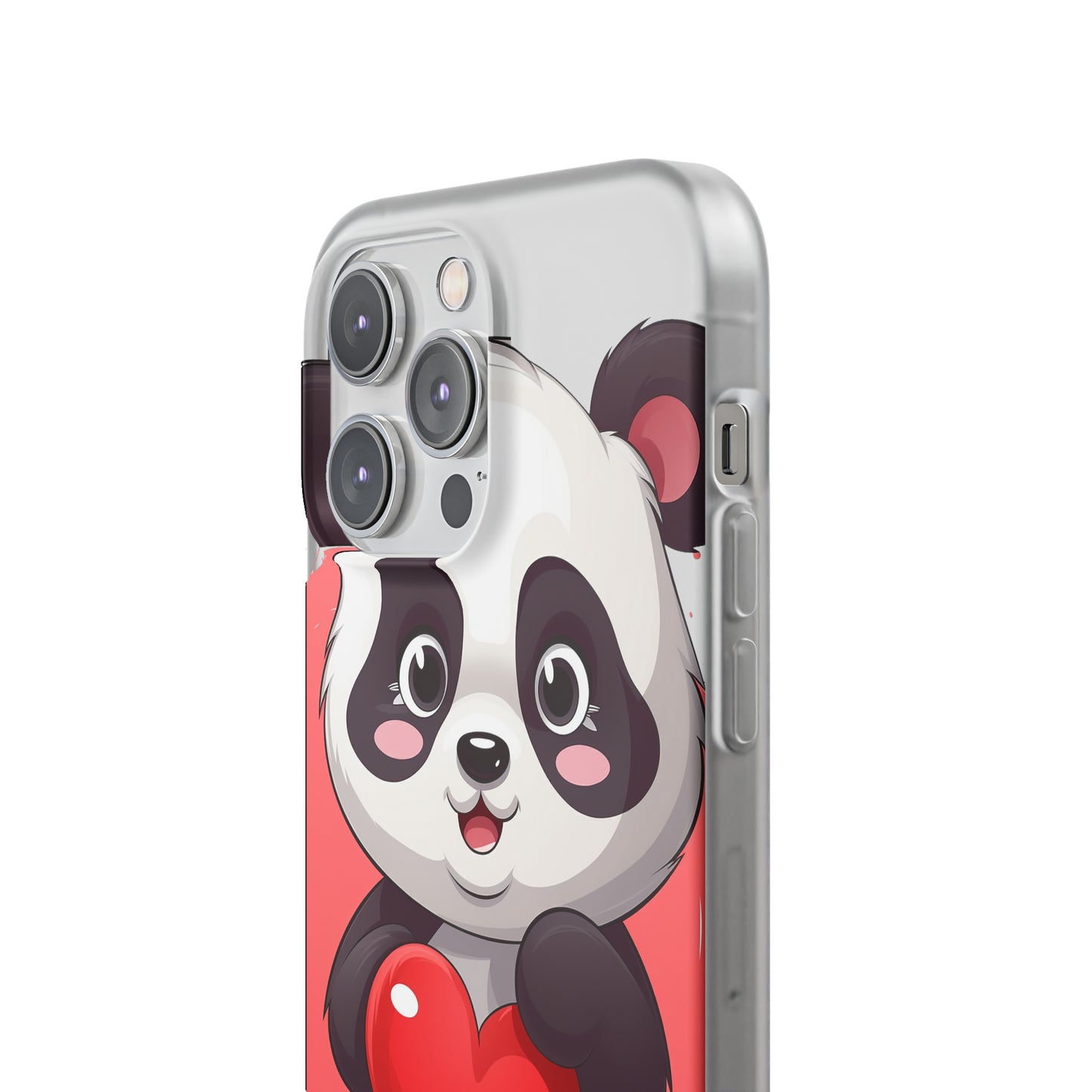 Valentine's Panda Heart Phone Case - Flexi & Semi-Transparent