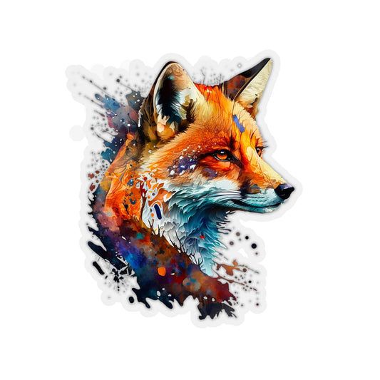 Watercolor Pop-Art Fox Sticker - Add Some Colorful and Unique Style to Your Tech