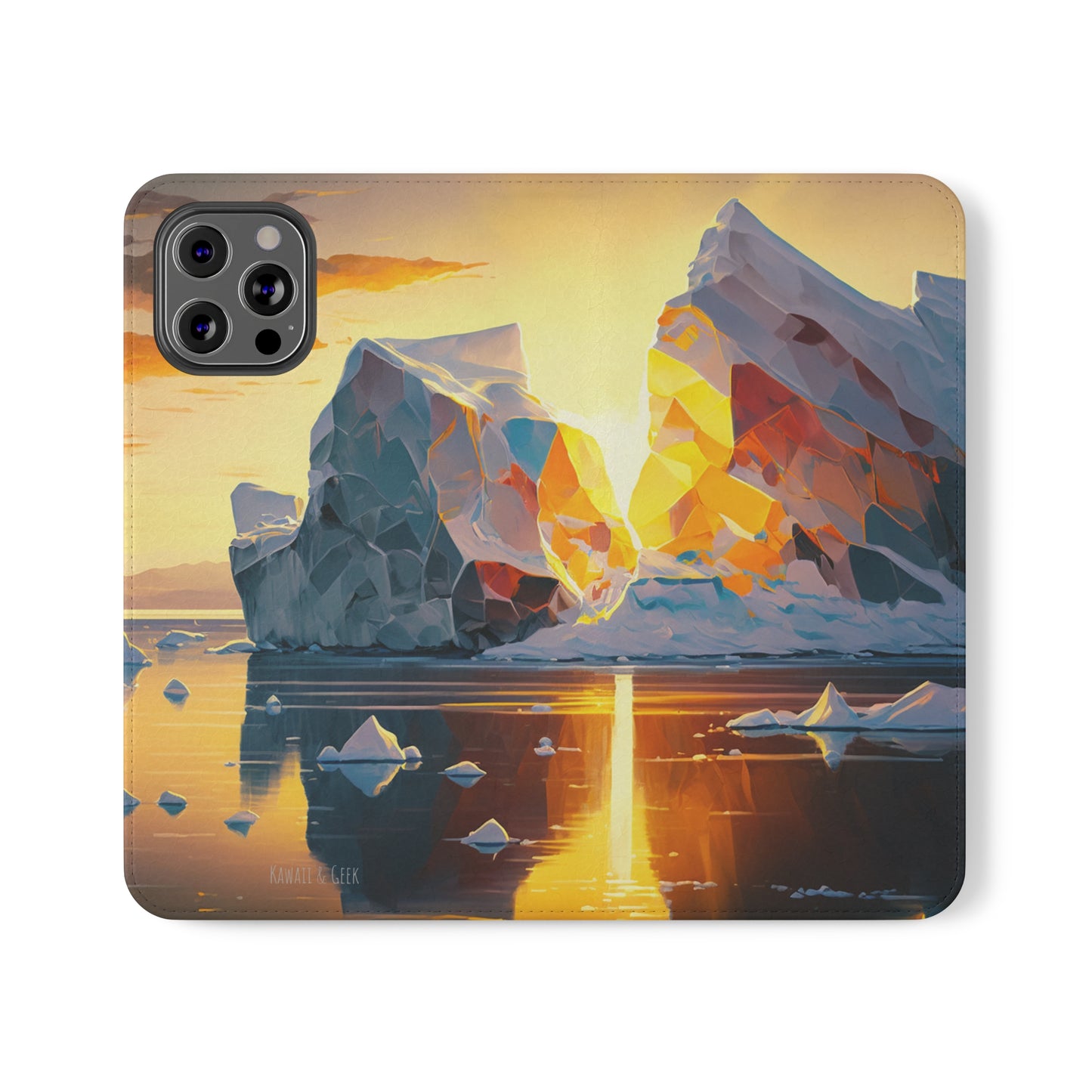 Arctic Landscape and Iceberg at Sunset Flip Phone Case - Capture the Serenity of Nature on Your Device