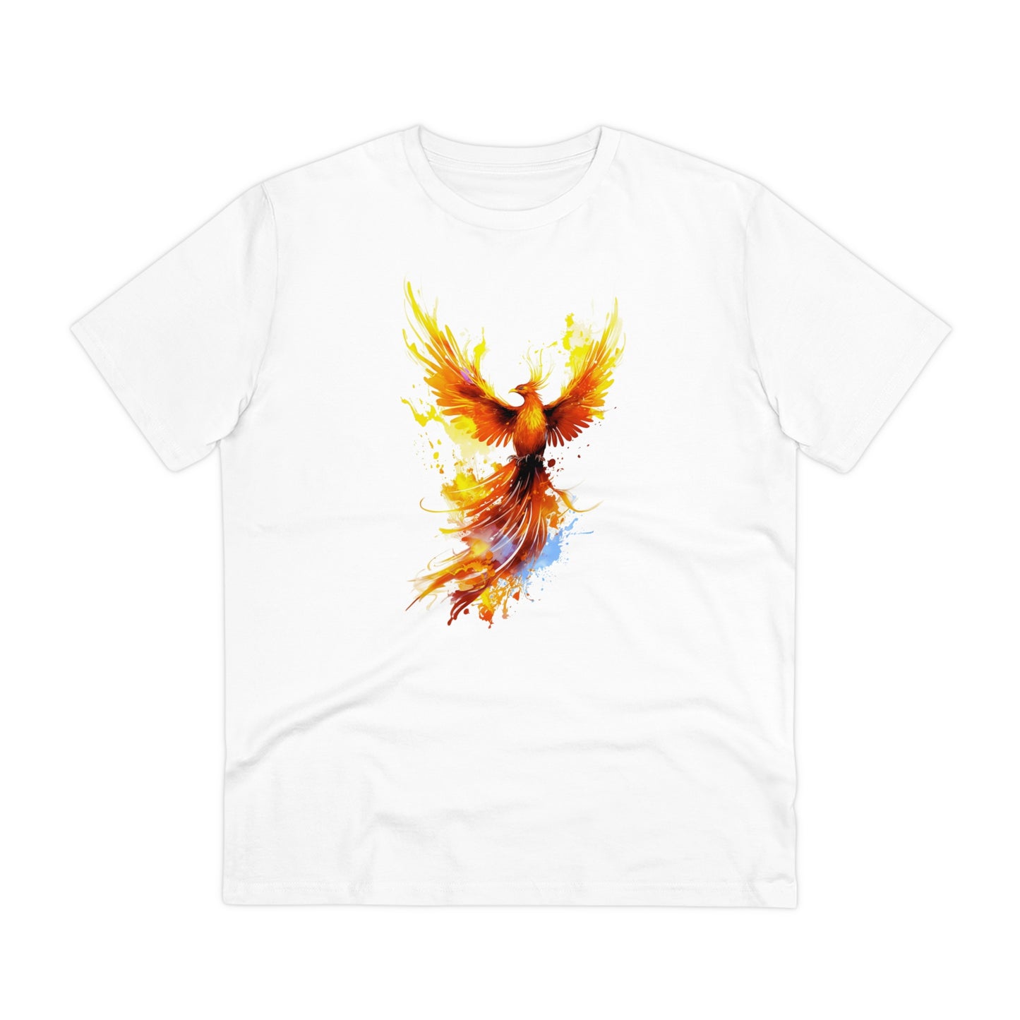 Burning Phoenix Watercolor T-Shirt - Unisex and Eco-Friendly Fashion with a Fiery Twist