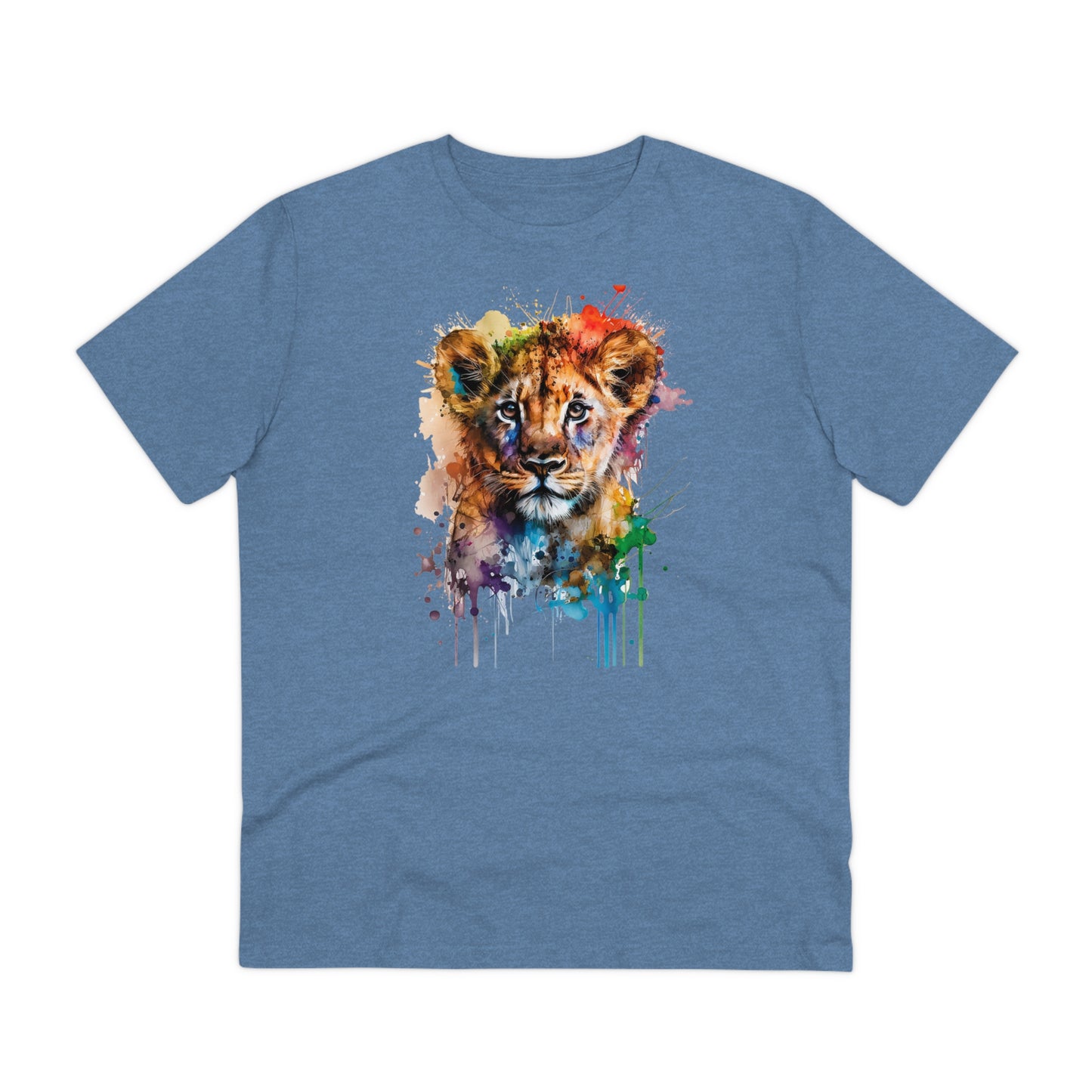 Cute Lion Cub in Watercolor Style Organic Unisex T-Shirt - Add Some Adorable and Eco-Friendly Style to Your Wardrobe