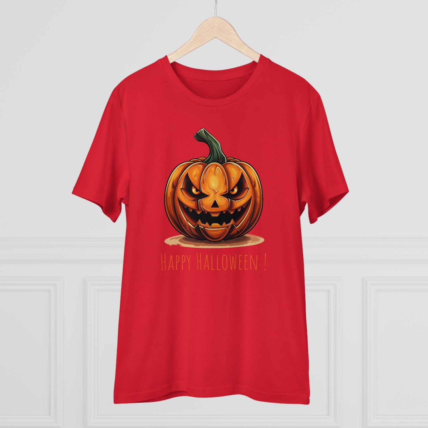 Happy Halloween Eco-Friendly Tee: Scary Pumpkin Design