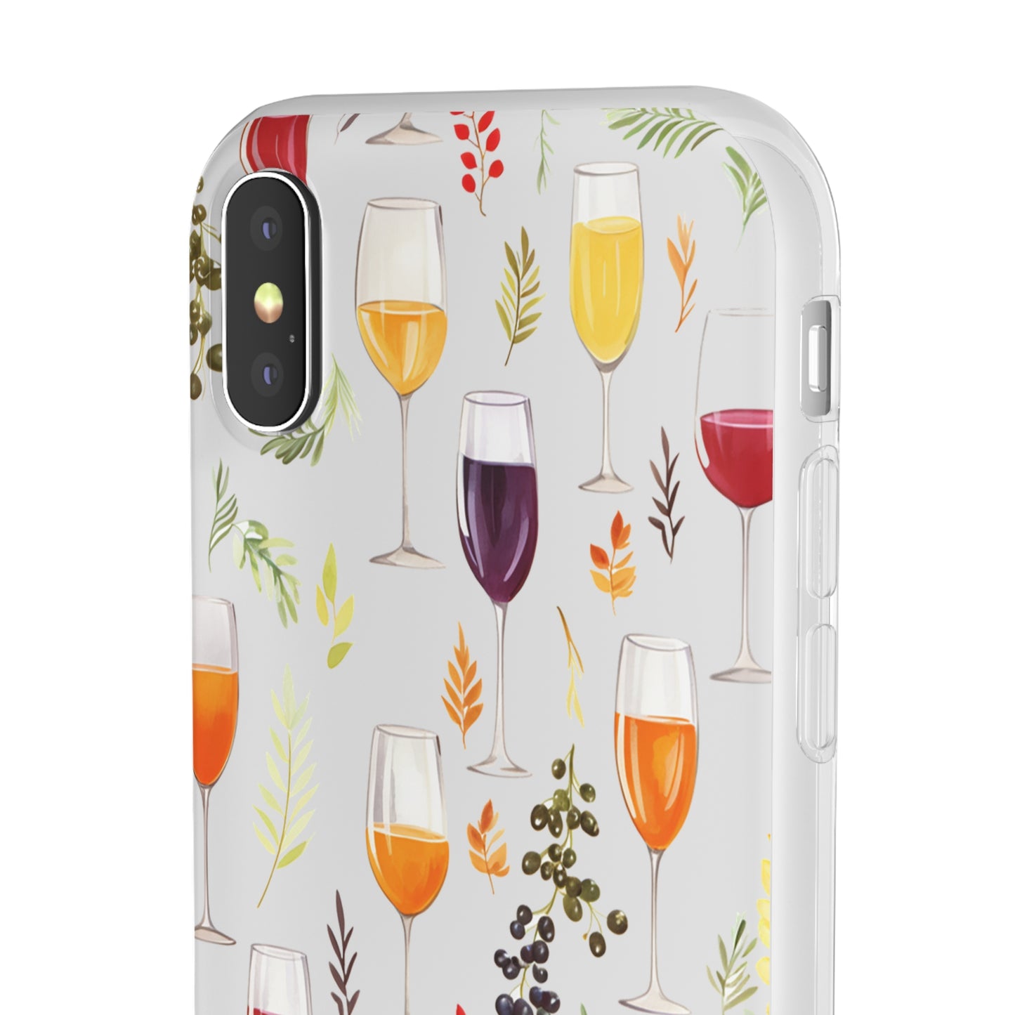 Elegant Wine Glasses Transparent Flexi Phone Case