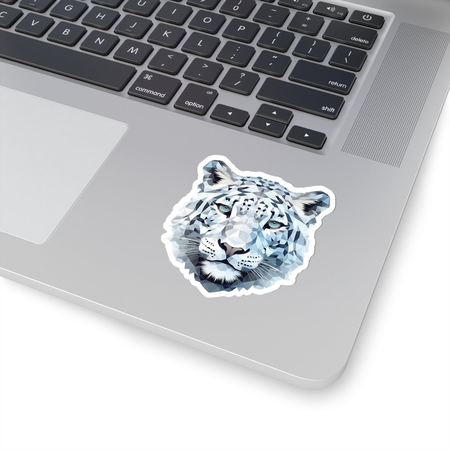 Snow Leopard Sticker - Graceful Majesty in Geometric Form