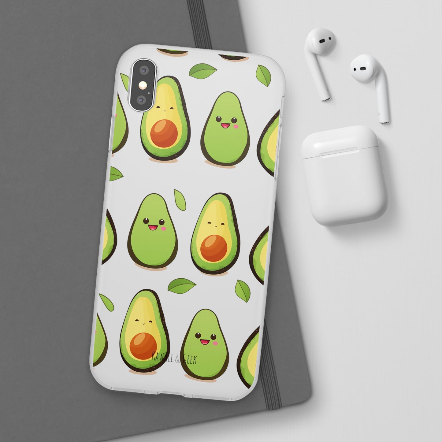 Cute Avocado Transparent Flexi Case: Perfect Blend of Style & Function