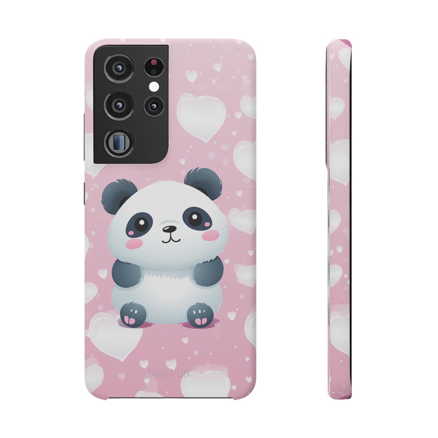 Cute Panda & Hearts Premium Phone Case