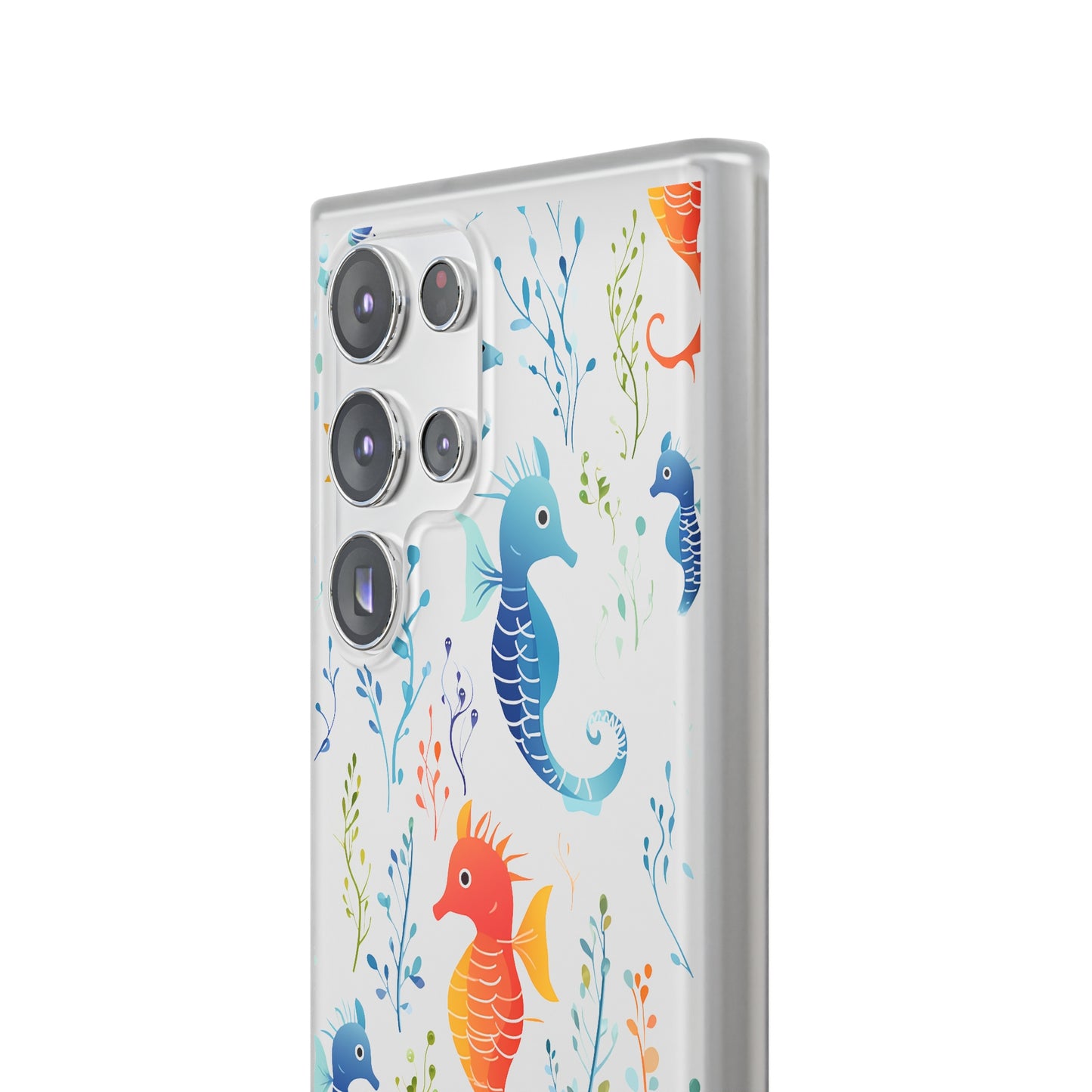 Underwater Seahorse Flexi Transparent phone Case : Dive into Cuteness!