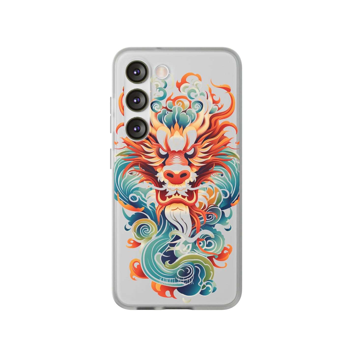 Chinese Ink Dragon Flexi Transparent Phone Case