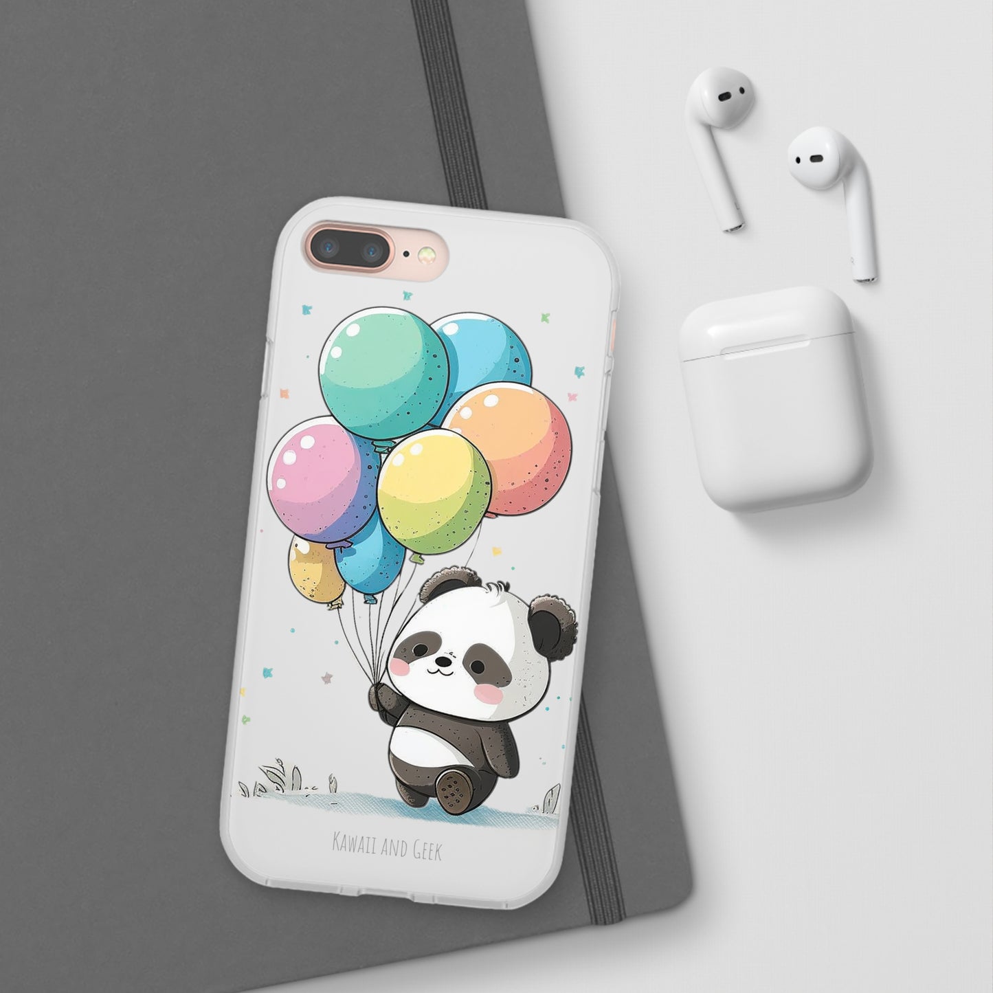 Cute Panda with Balloons flexi Smartphone Case - Add Some Adorable and Protective Style to Your Device