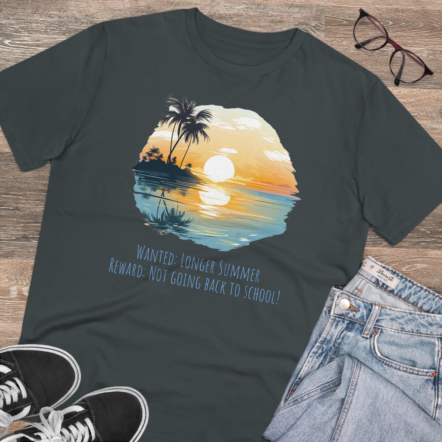 Eco-Friendly Sunset Beach T-shirt : Longer Summer Plea