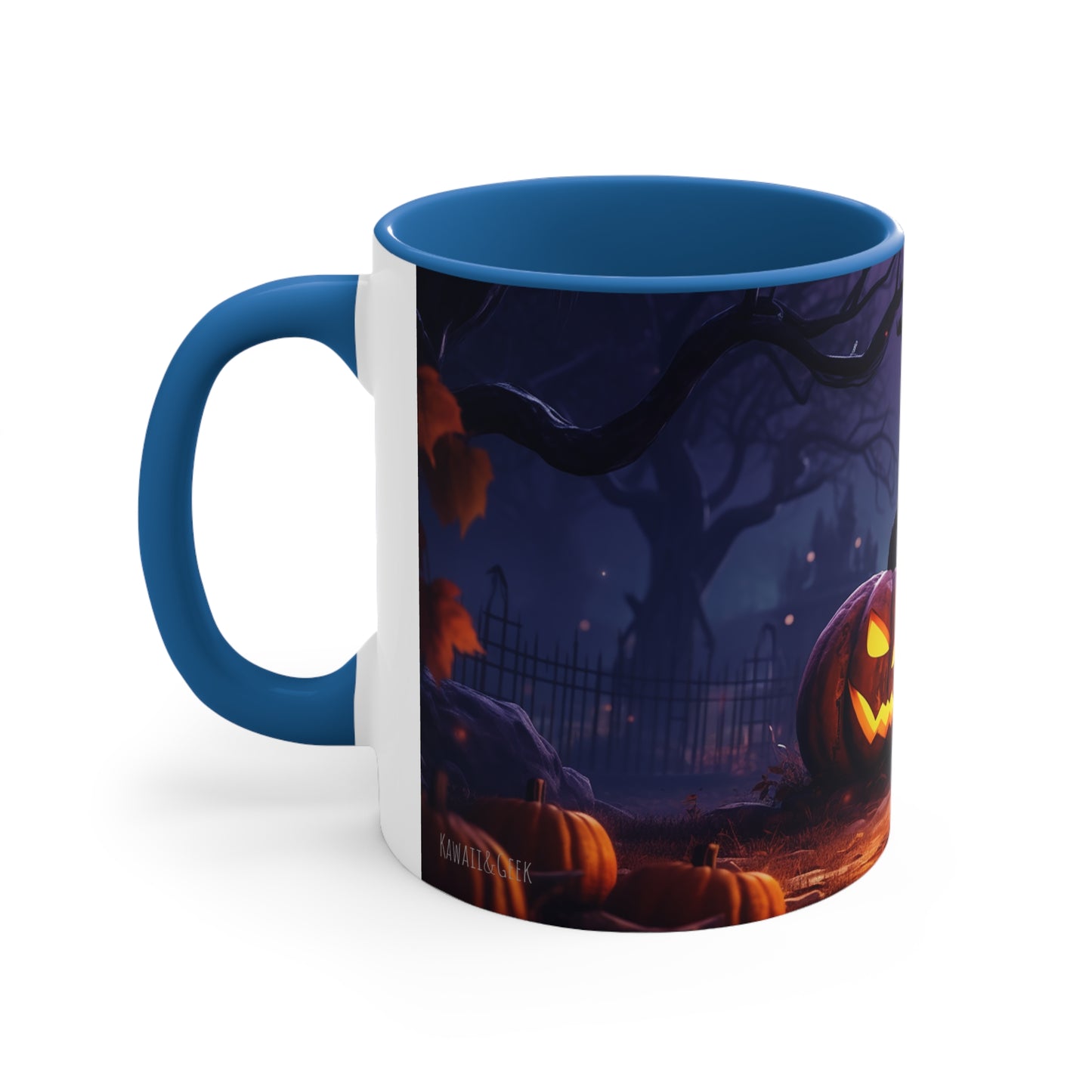 Evil Jack-o-lantern 11 oz Bicolor Mug: Halloween Cemetery Special