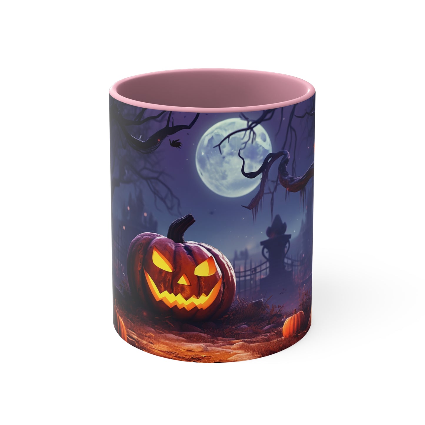 Evil Jack-o-lantern 11 oz Bicolor Mug: Halloween Cemetery Special