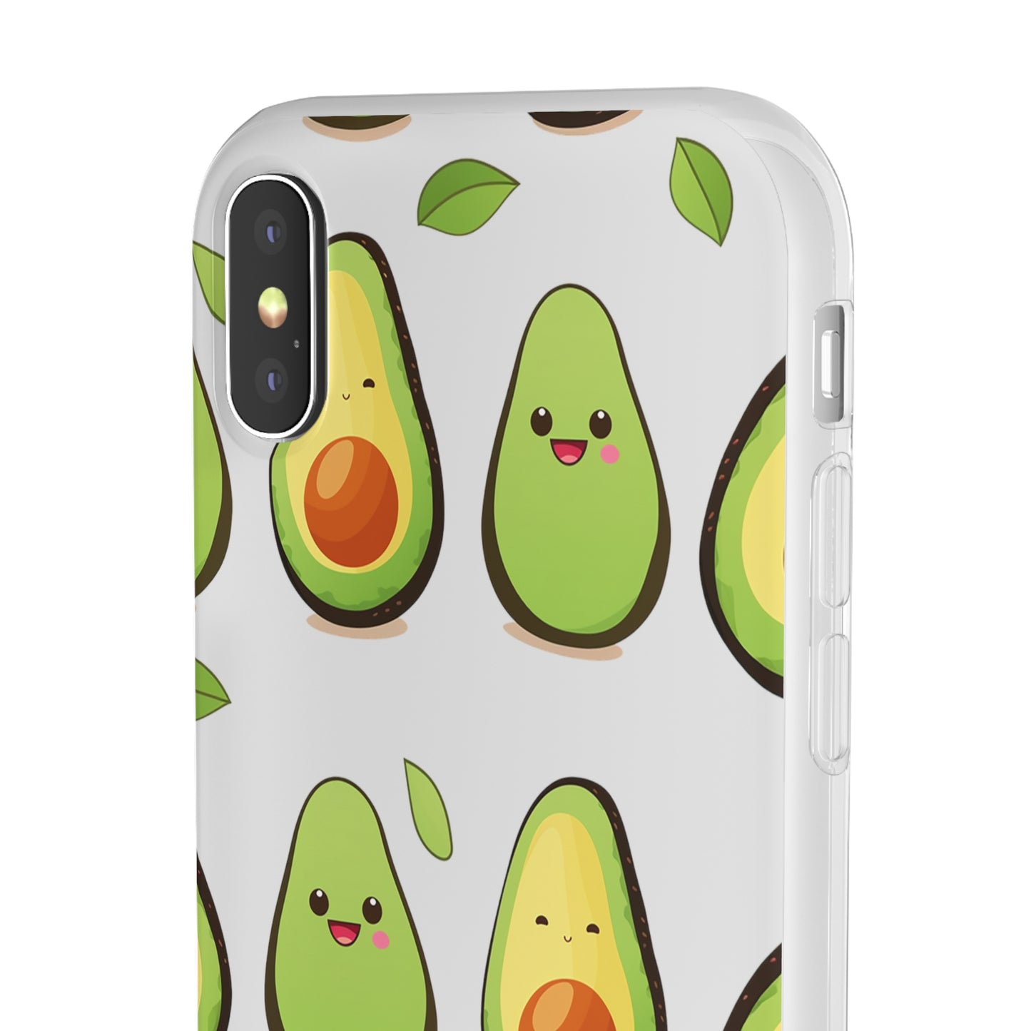 Cute Avocado Transparent Flexi Case: Perfect Blend of Style & Function