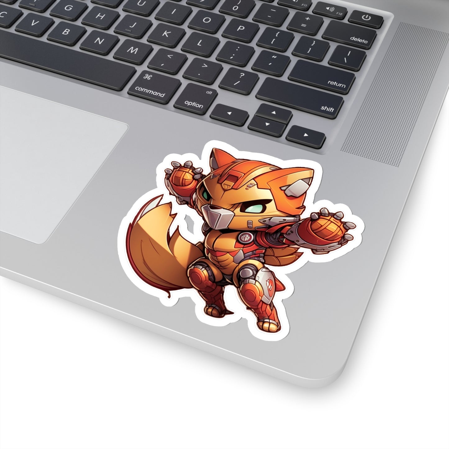 Sweet and Heroic Fox / Firefox in battle suit Sticker - Ready to Defend Its Friends