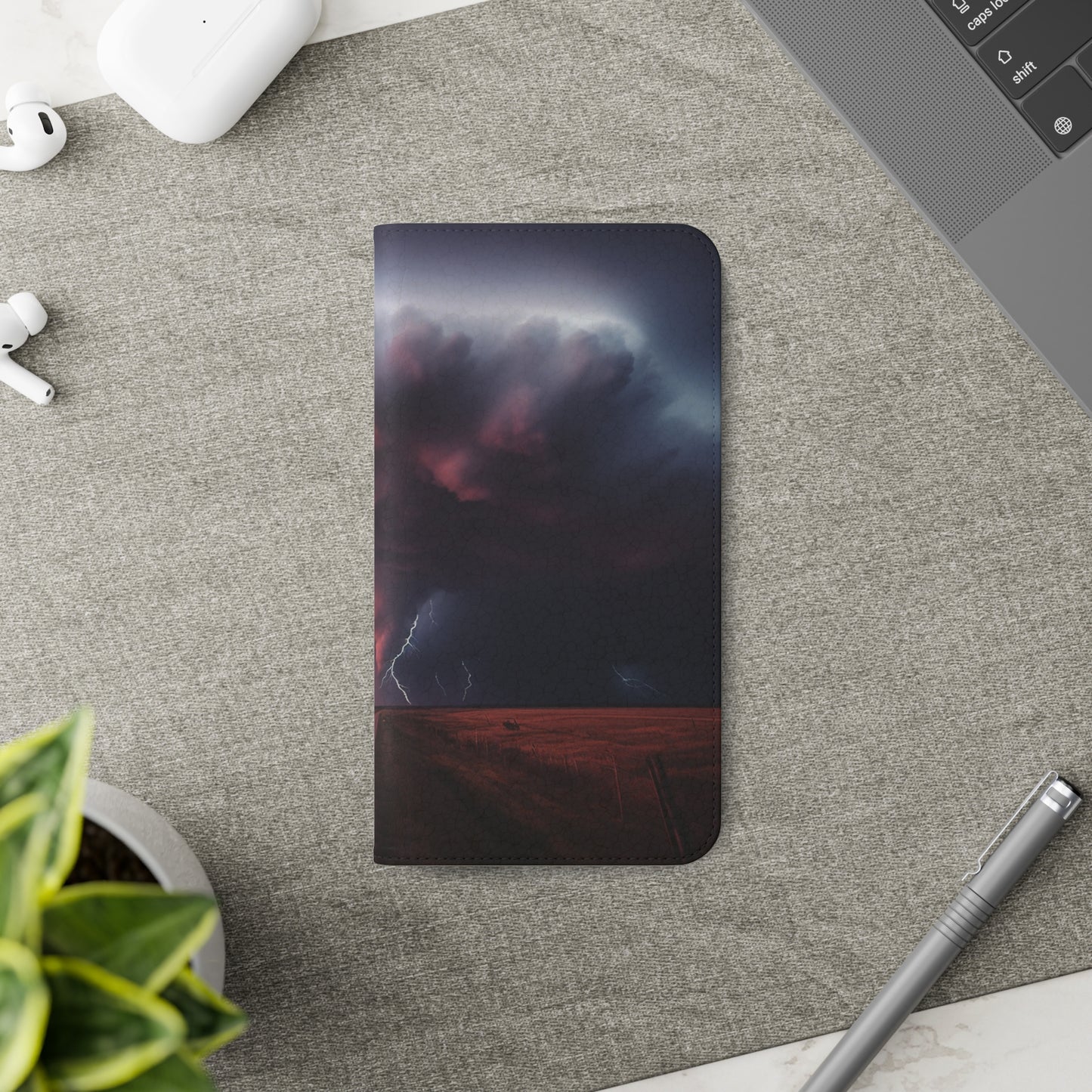 Super Cell Tornado Lightning Flip Phone Case