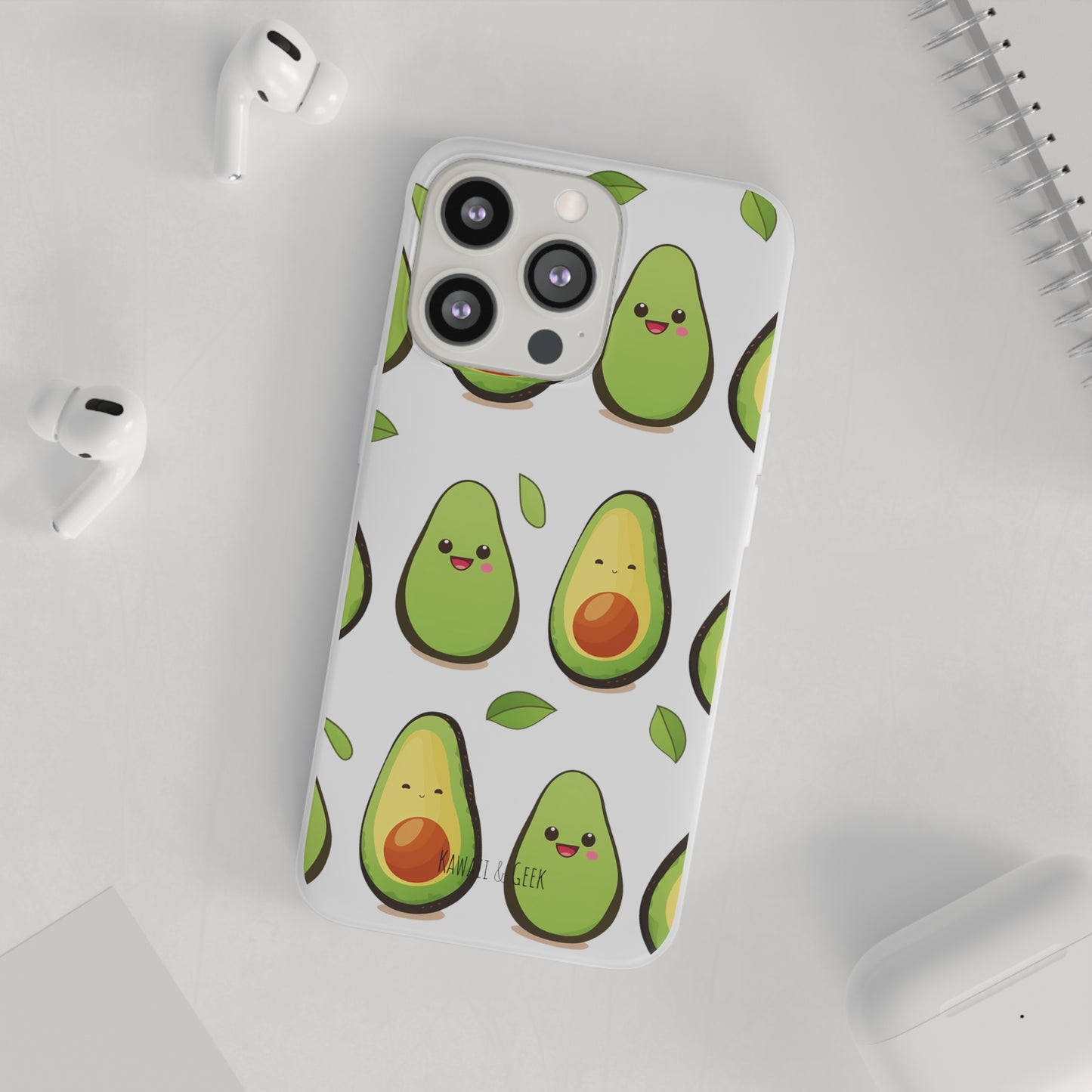 Cute Avocado Transparent Flexi Case: Perfect Blend of Style & Function