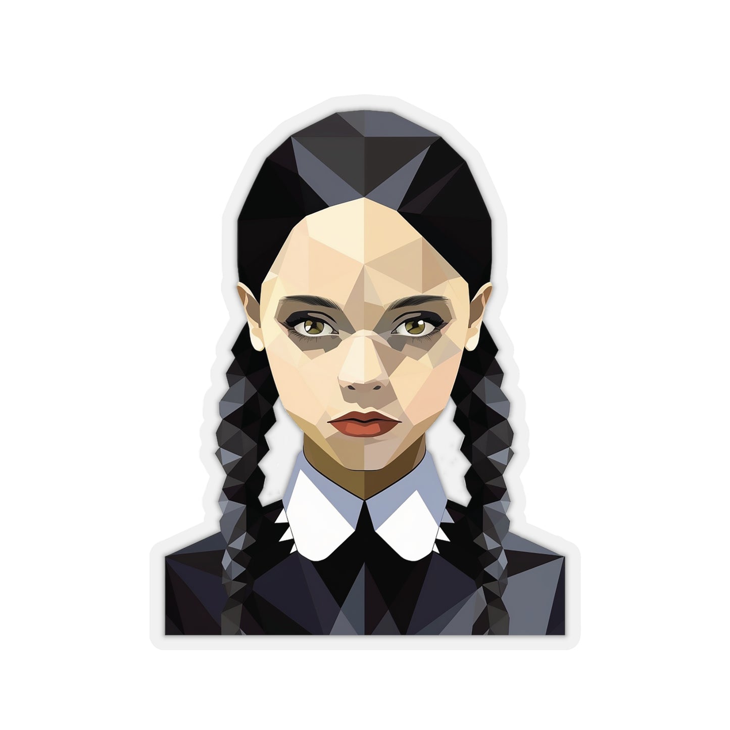 Wednesday Addams Geometric Sticker - Embrace Dark Elegance