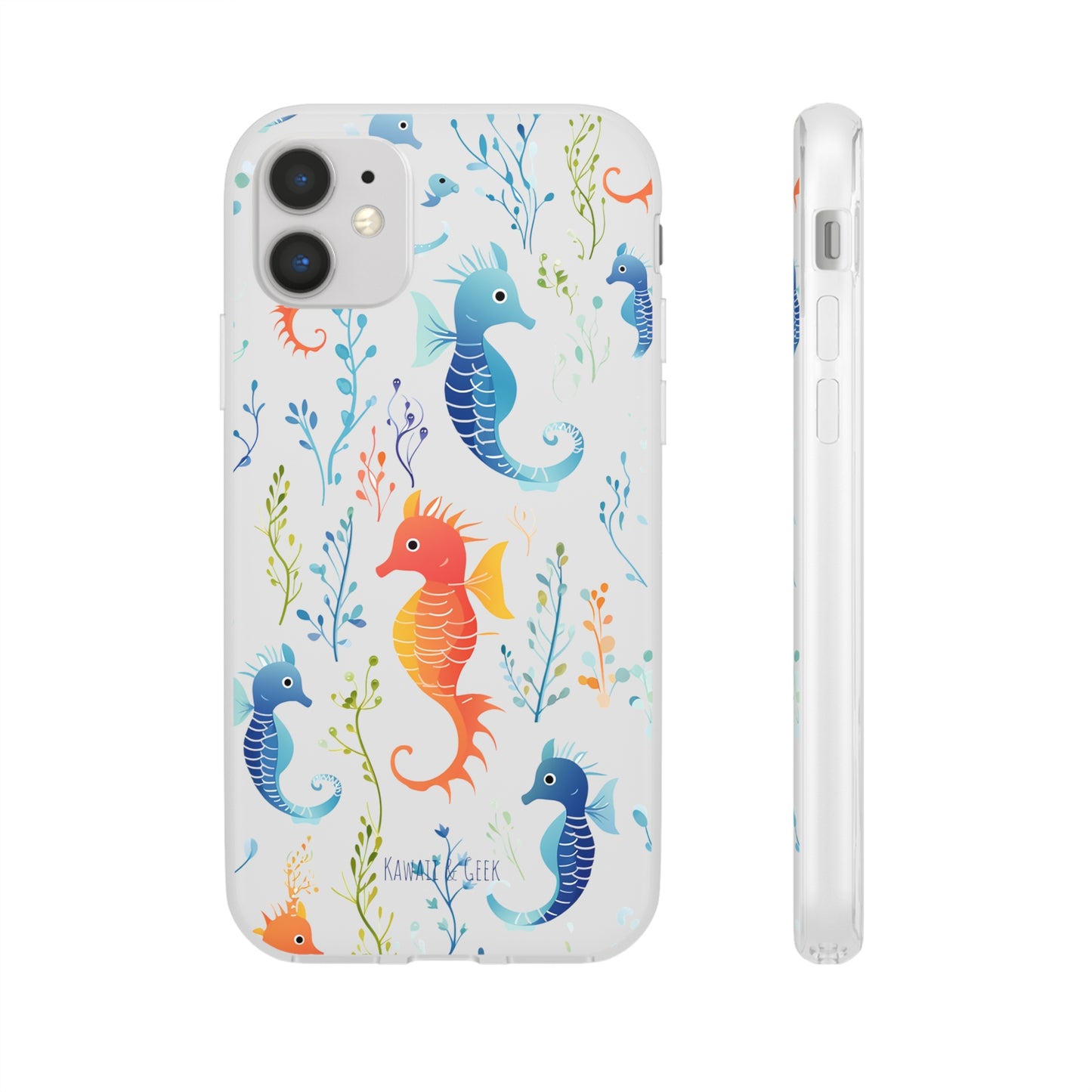 Underwater Seahorse Flexi Transparent phone Case : Dive into Cuteness!