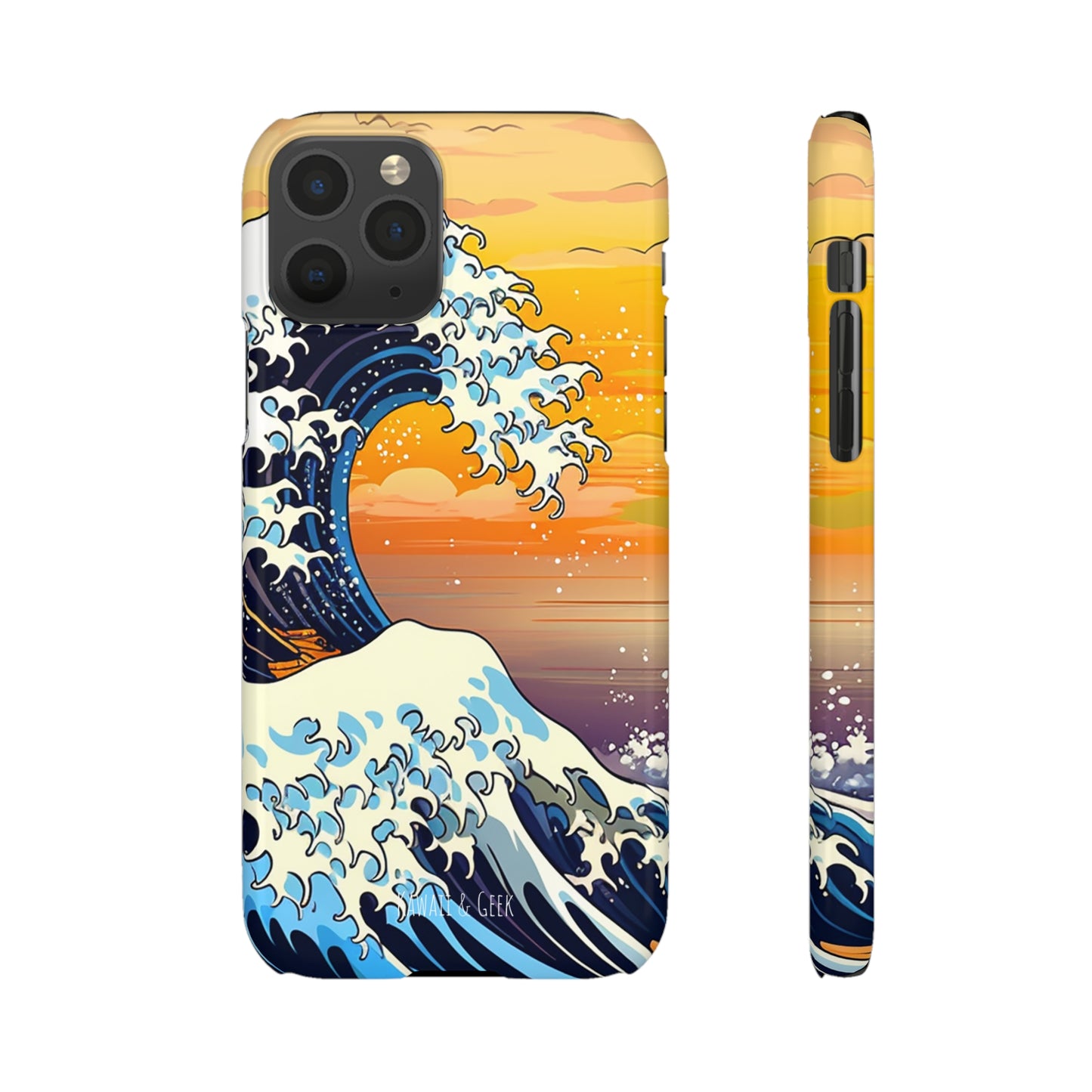 Sunset Big Wave Phone Case - Embrace the Majestic Hokusai Style in Your Hands