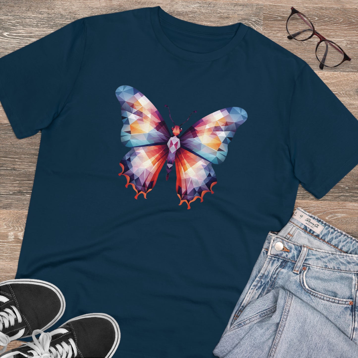 Butterfly Polygonal T-Shirt - Embrace Vibrant Transformation