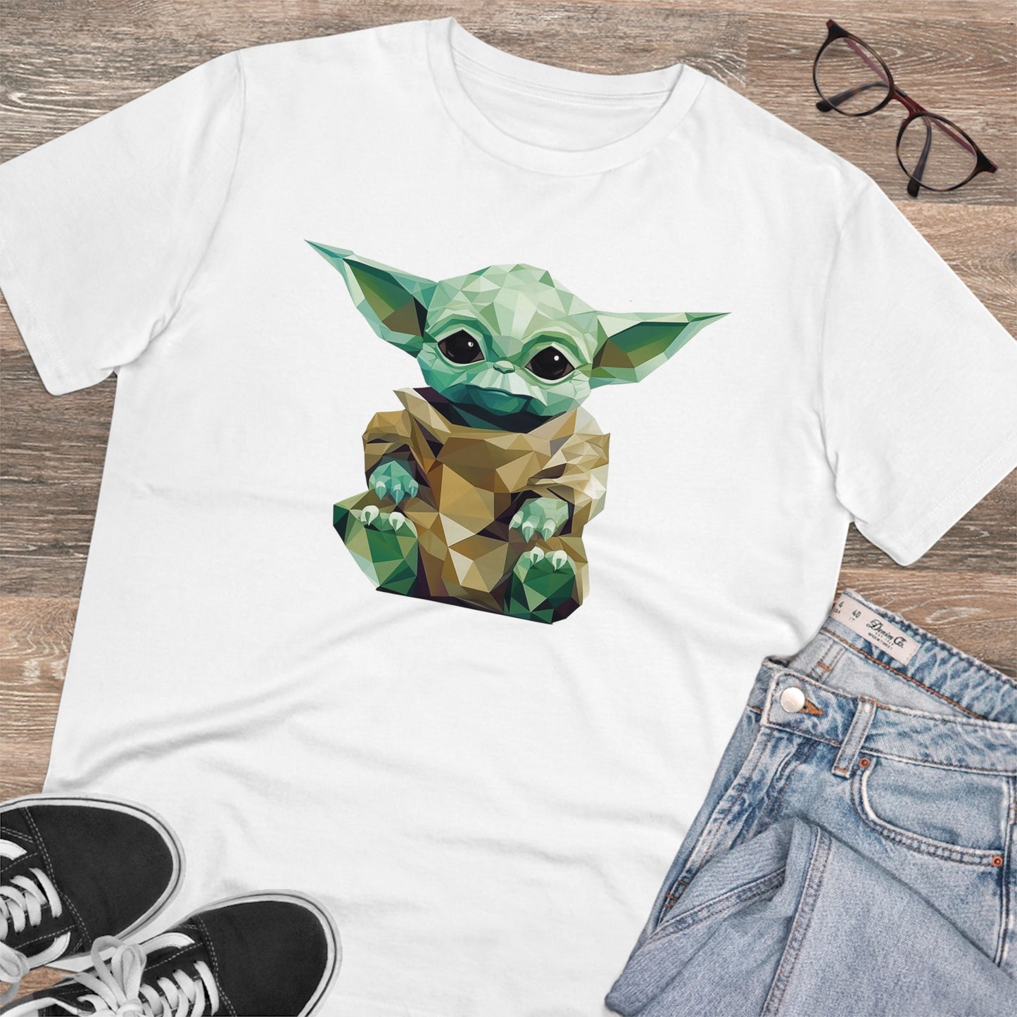 Baby Yoda Grogu Polygonal T-Shirt - Embrace Adorable Force - Star Wars