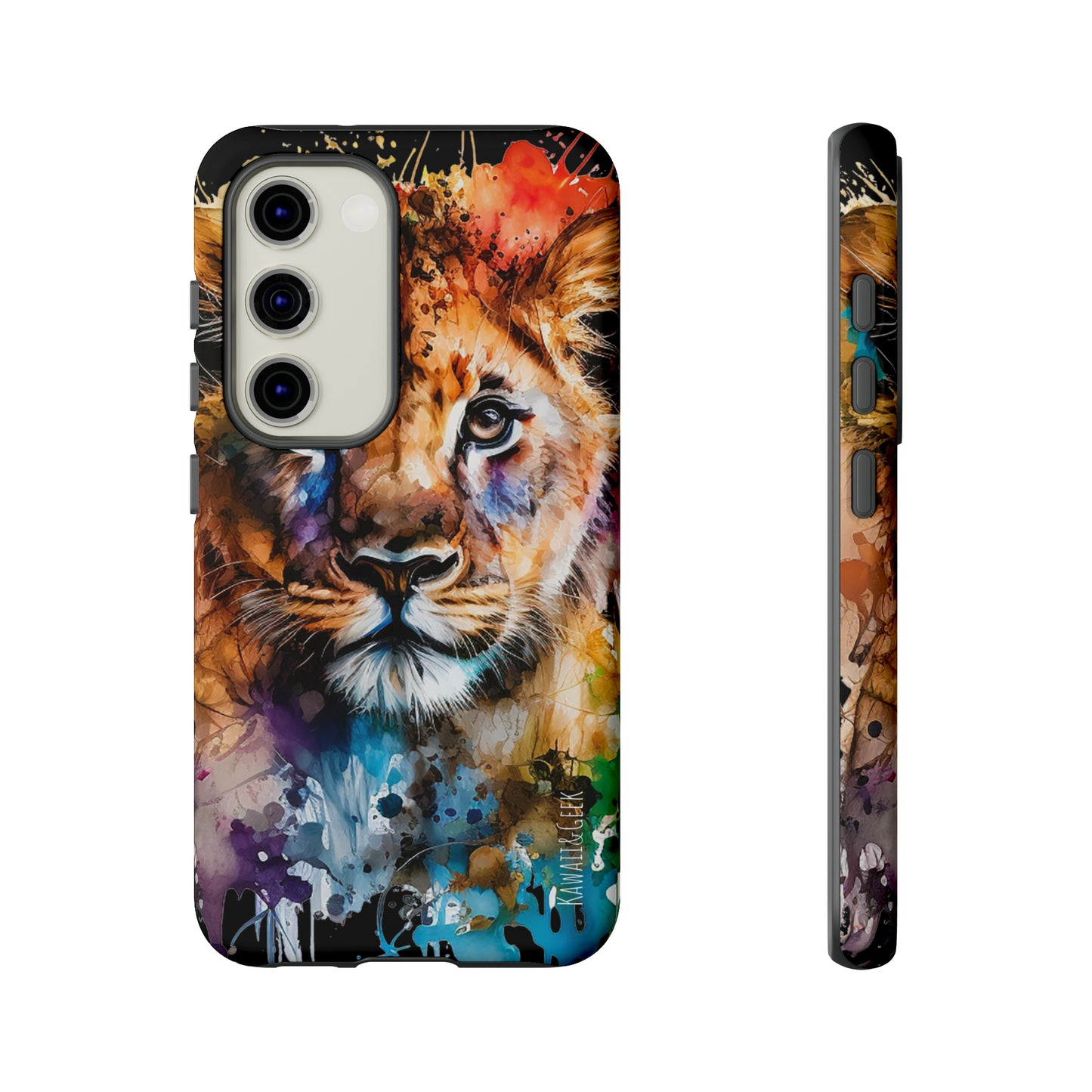 Watercolor Lion Cub Tough Phone Case - iPhone 15 compatible