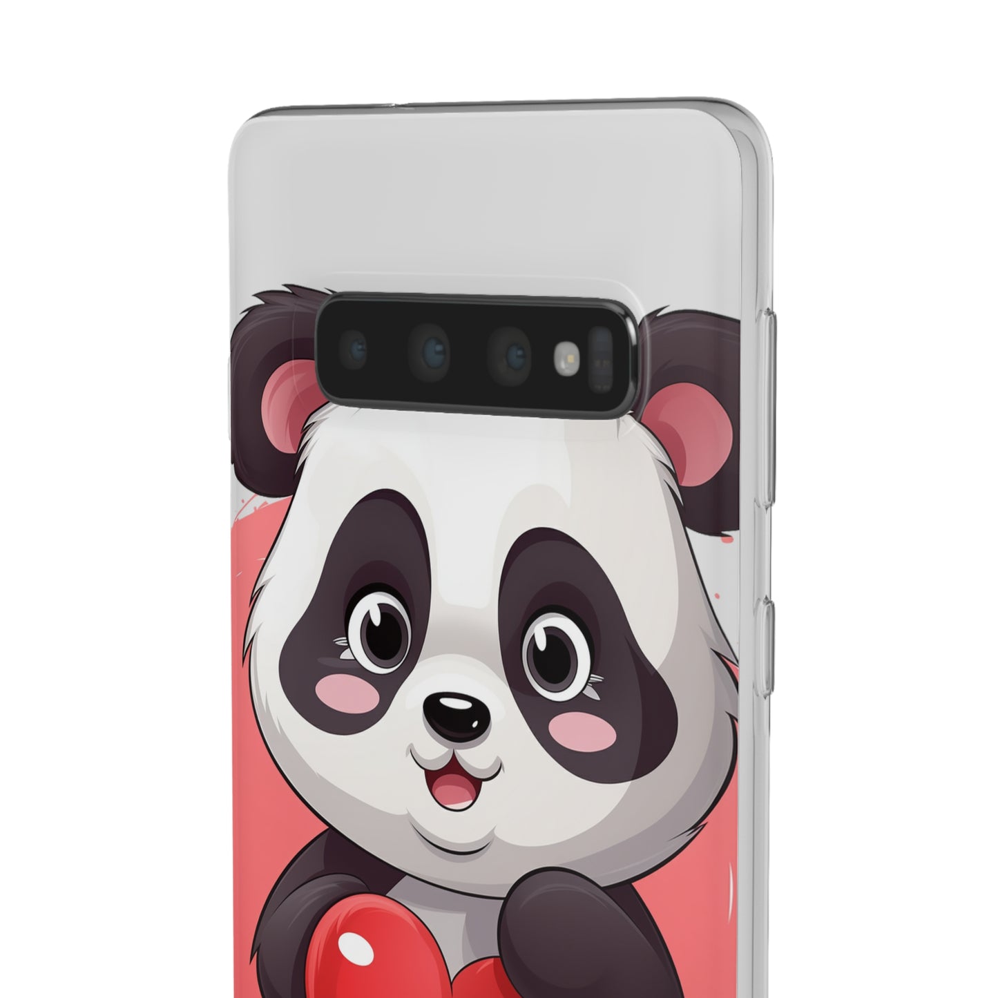 Valentine's Panda Heart Phone Case - Flexi & Semi-Transparent