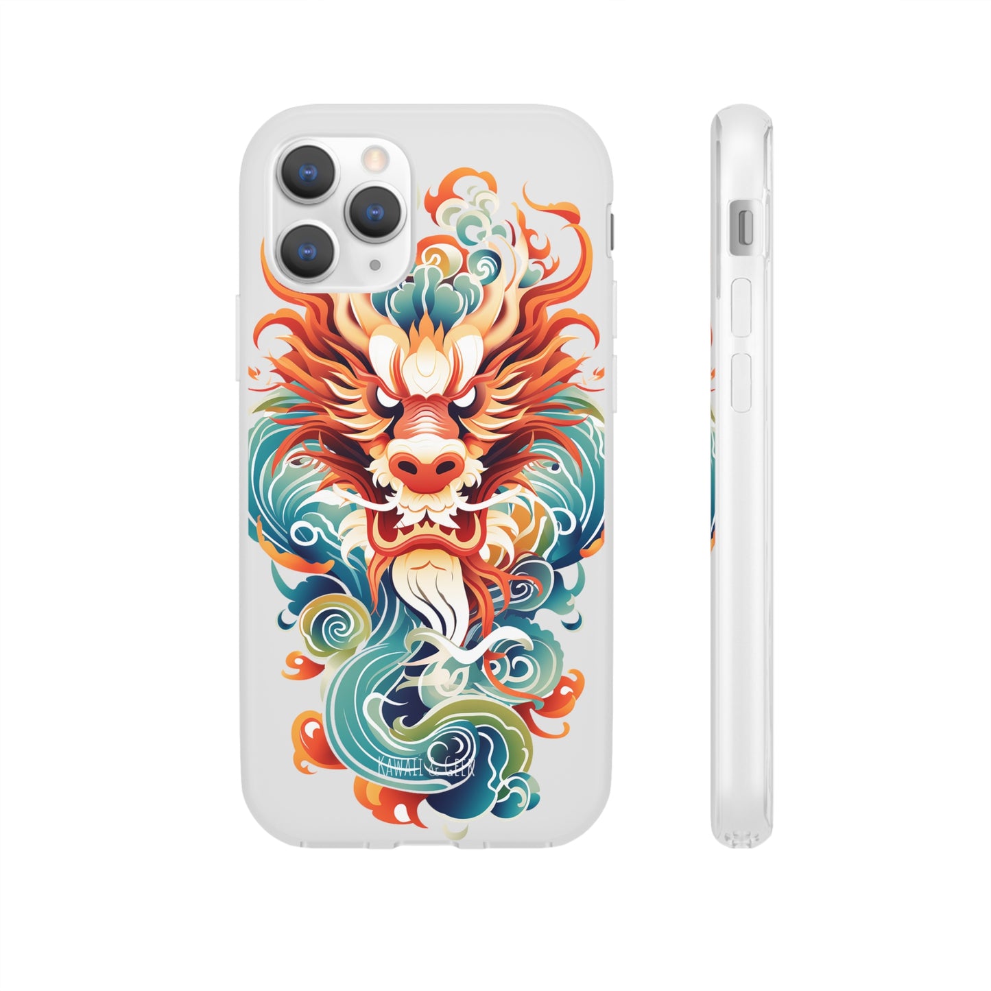 Chinese Ink Dragon Flexi Transparent Phone Case