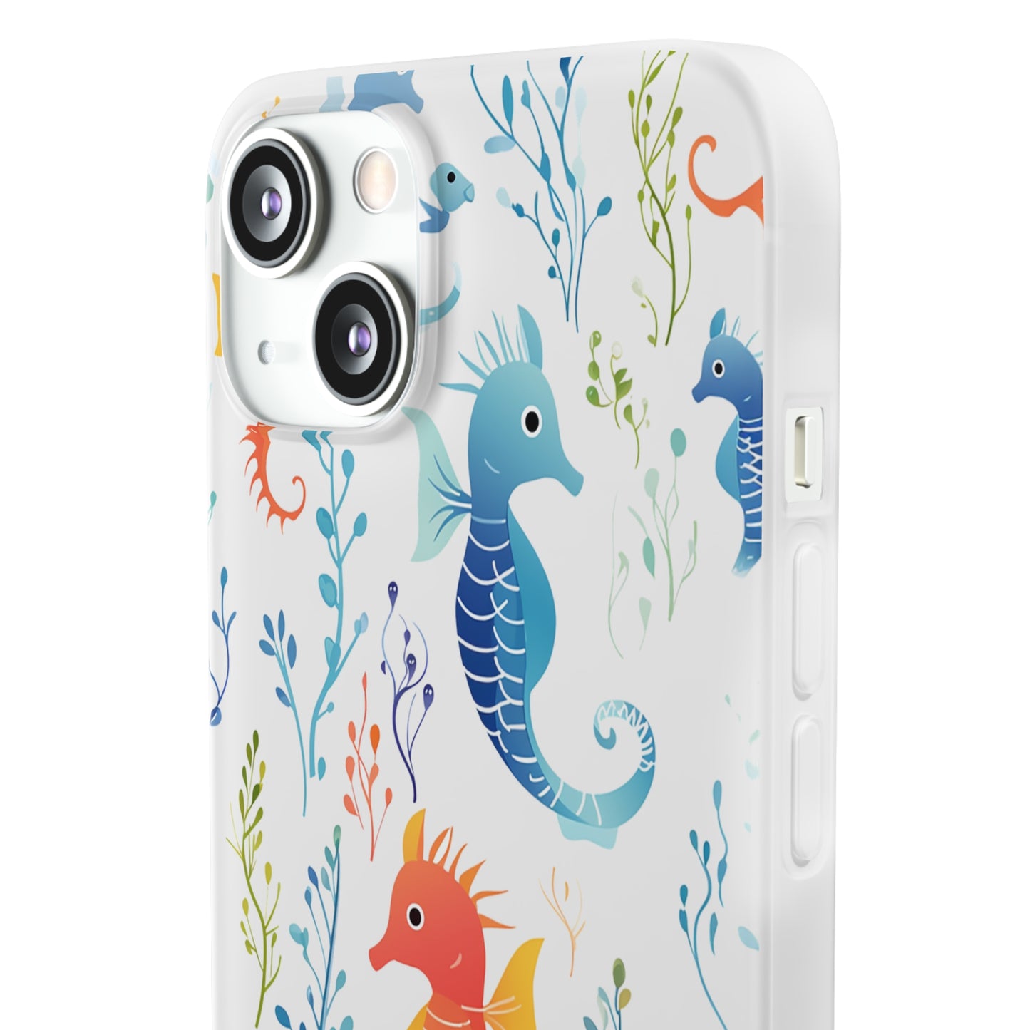 Underwater Seahorse Flexi Transparent phone Case : Dive into Cuteness!