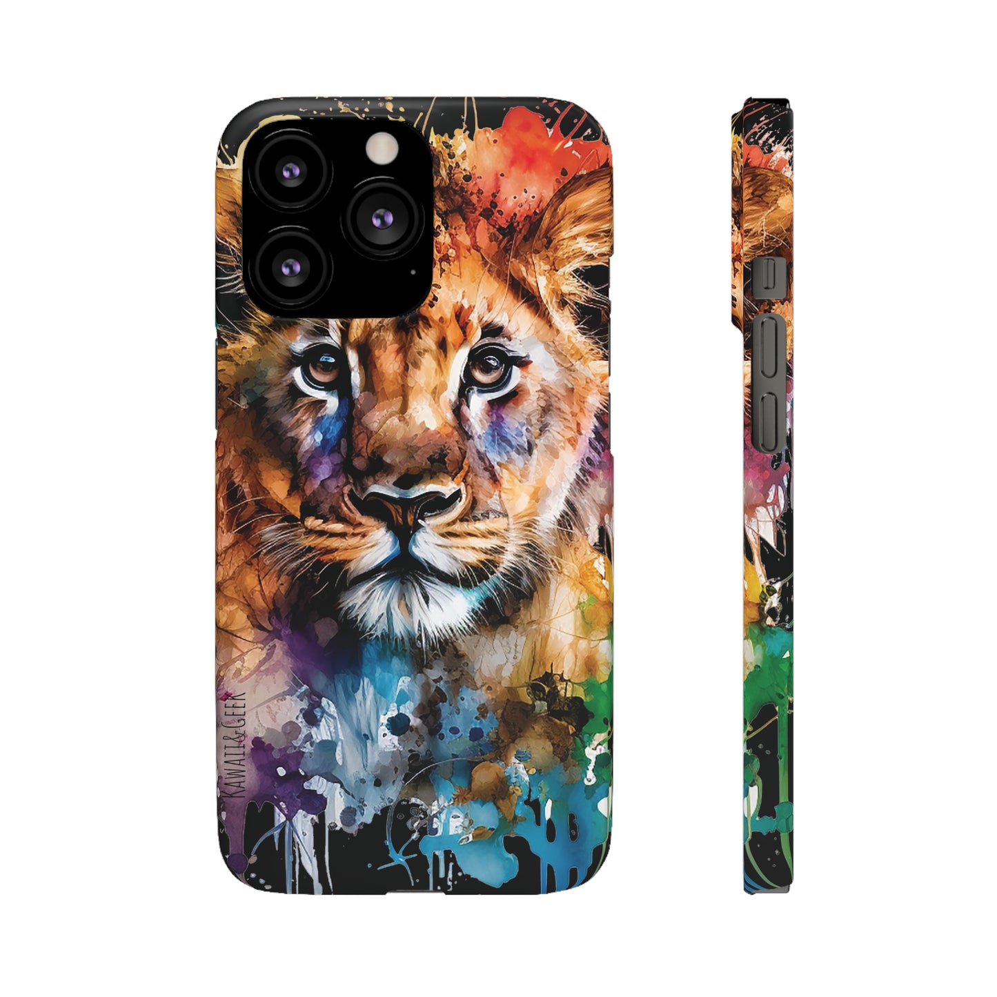 Watercolor Lion Cub Premium Phone Case