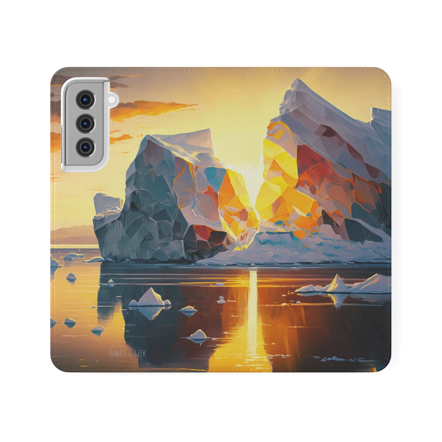 Arctic Landscape and Iceberg at Sunset Flip Phone Case - Capture the Serenity of Nature on Your Device