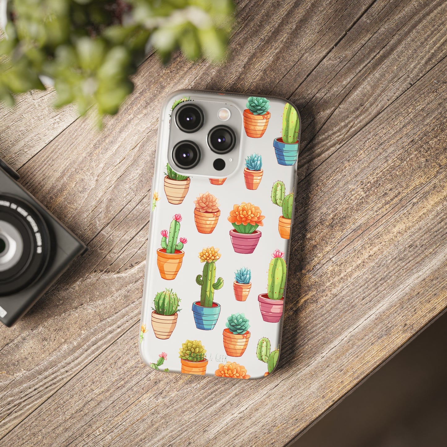 Charming Cactus Flexi and semi Transparent Phone Case