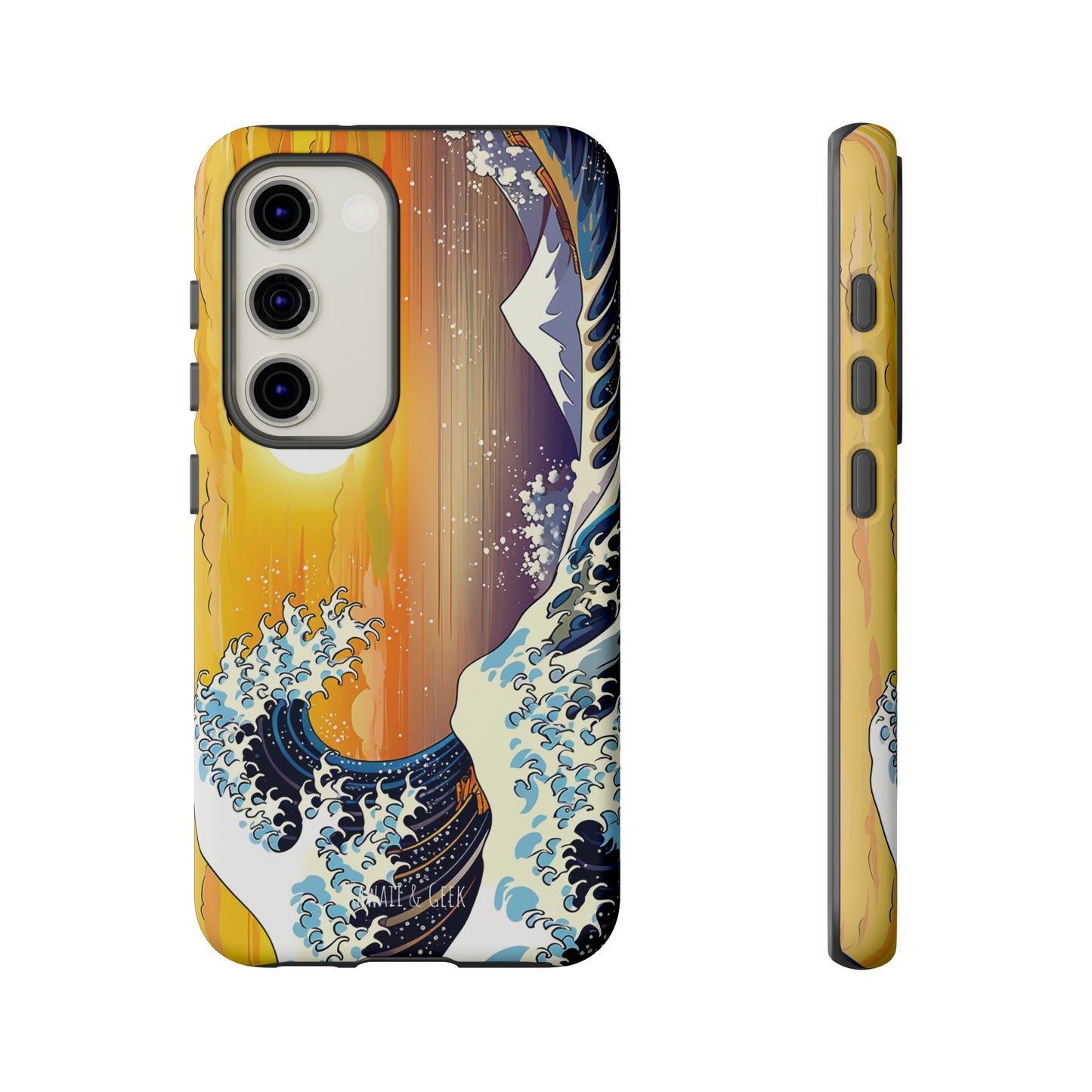 Sunset Big Wave tough Phone Case - Embrace the Majestic Hokusai Style in Your Hands