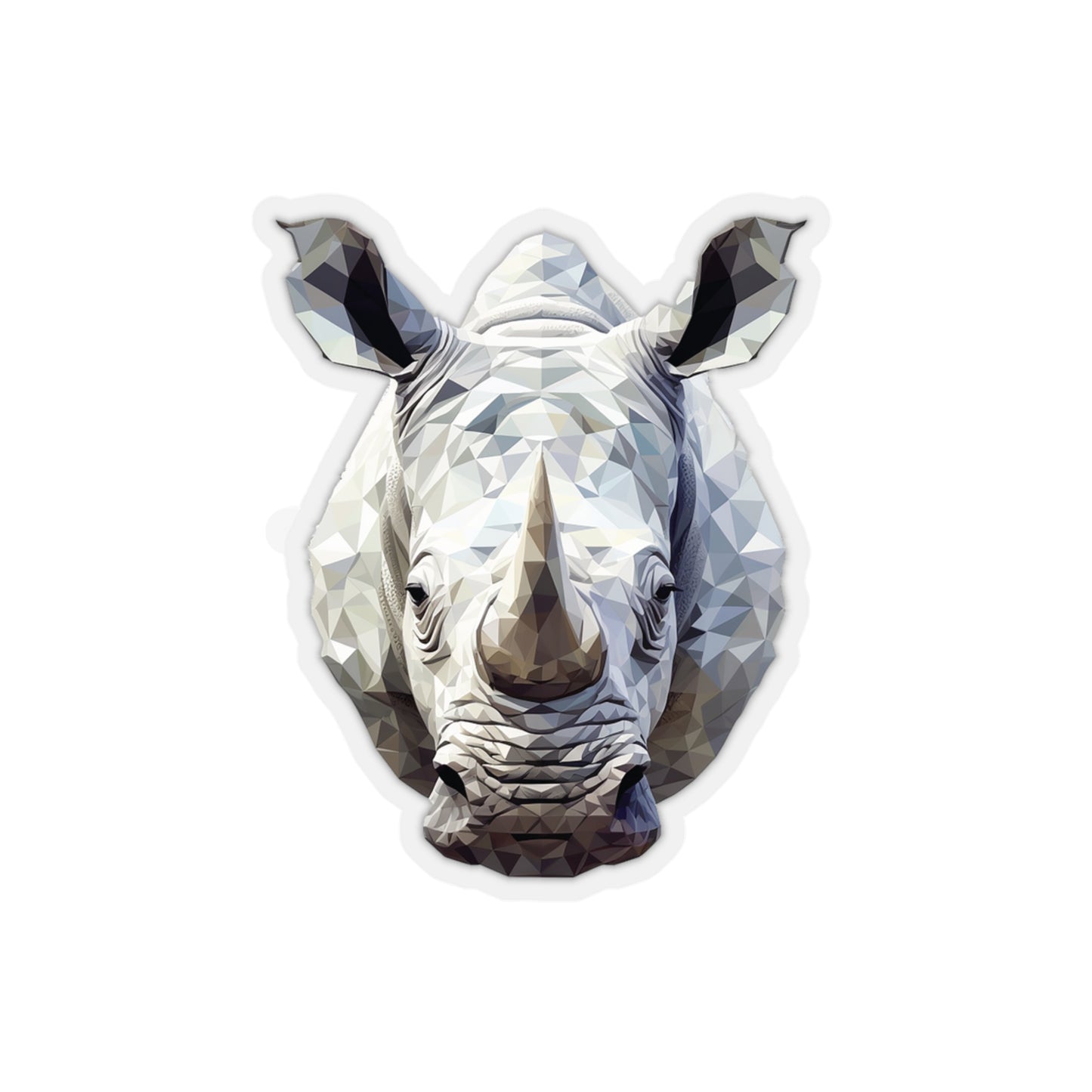 Rhinoceros Geometric Sticker - Embrace Wild Strength