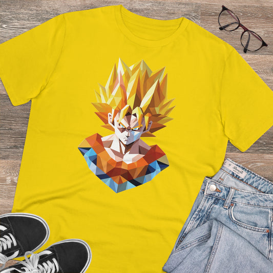 San Goku Super Saiyan Polygonal T-Shirt - Embrace Legendary Power