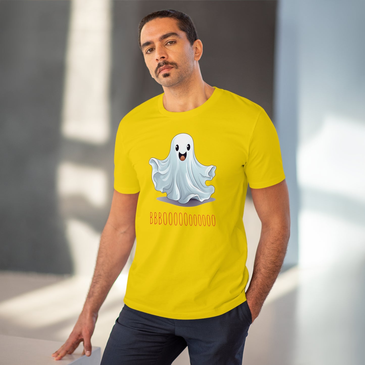 Cute "Booooooooo" Ghost Halloween Eco-Friendly Unisex T-shirt