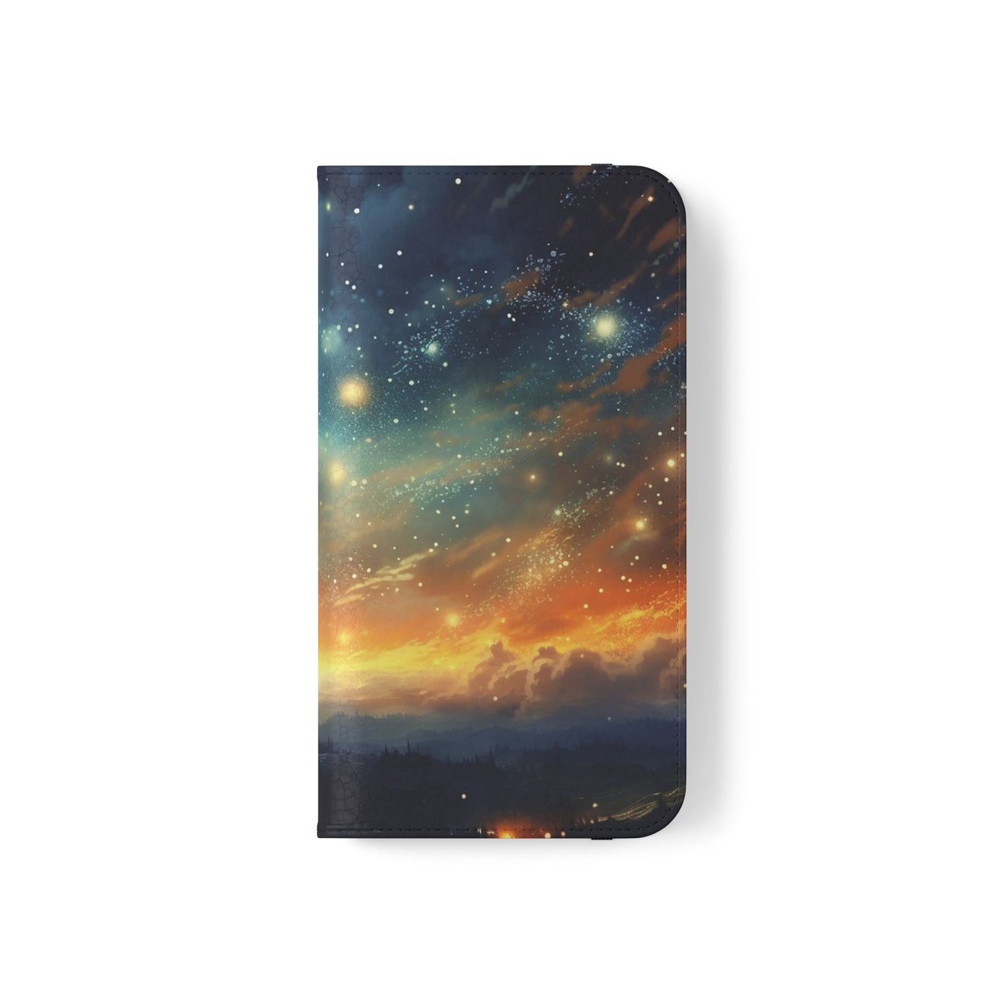 Wonderful Starry Night Flip Phone Case - Embrace the Beauty of the Night Sky